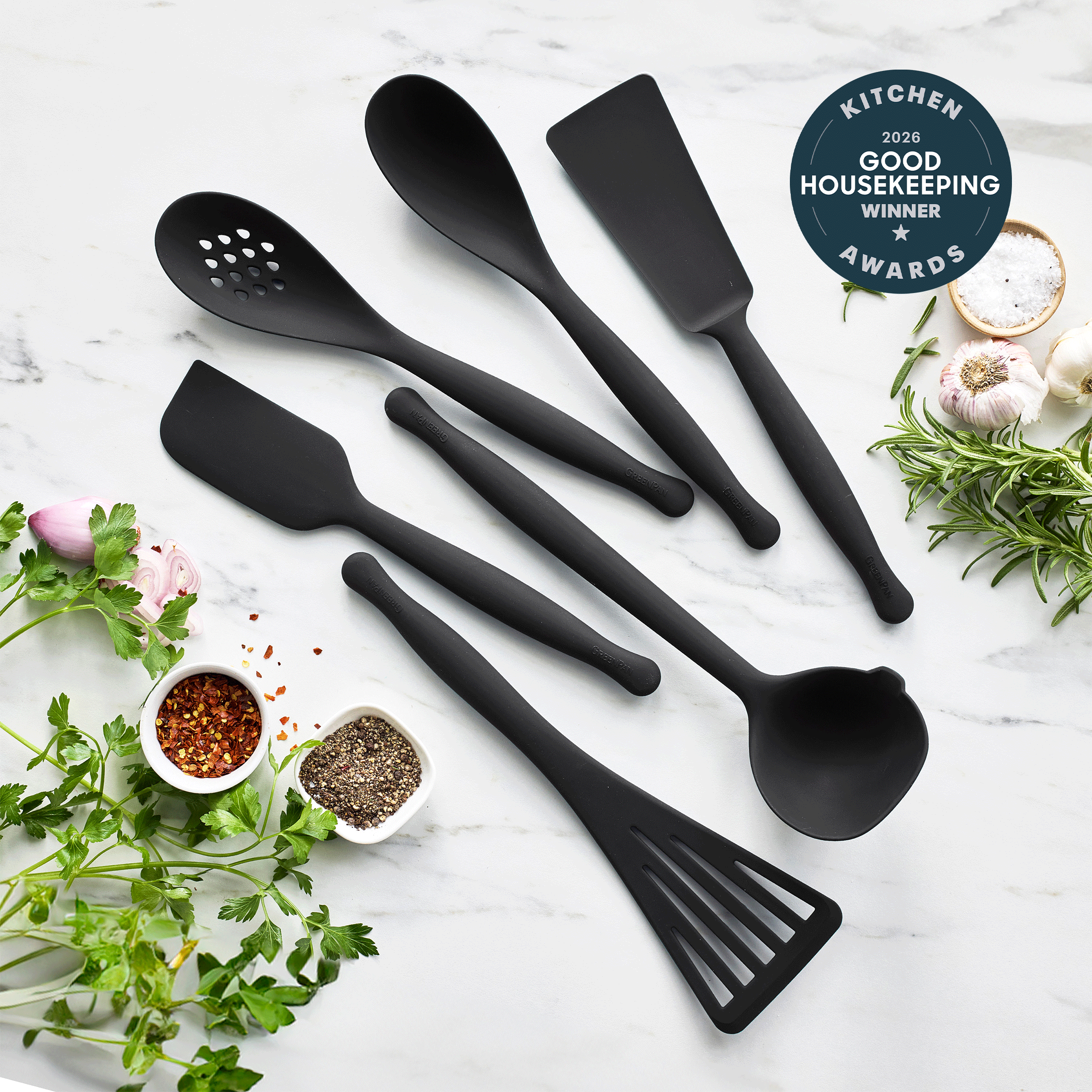 Premiere Silicone 6-Piece Utensil Set | Black - Image 2