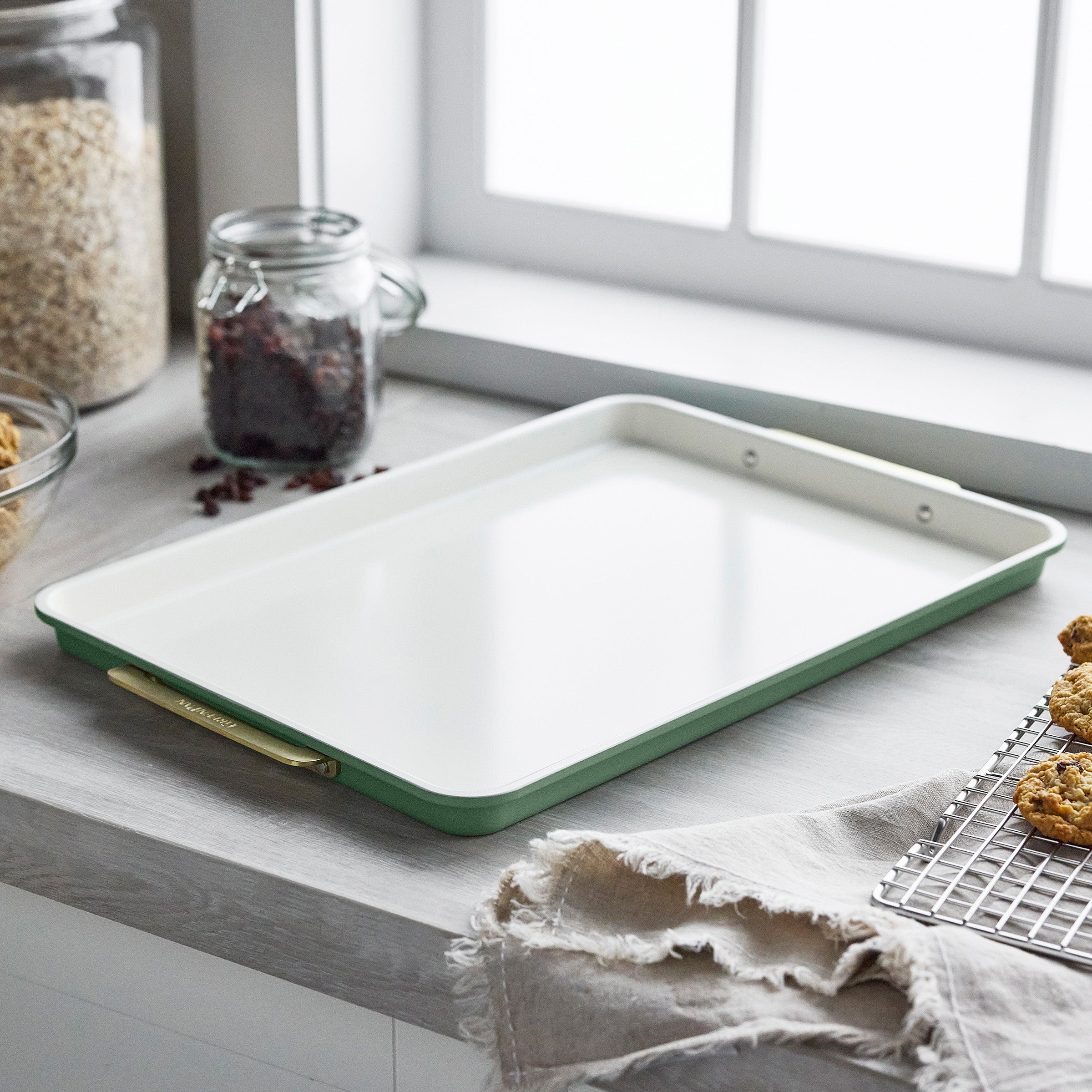 Reserve Bakeware 2-Piece 13 x 18 Half Sheet Pan Set | Sage - Image 2