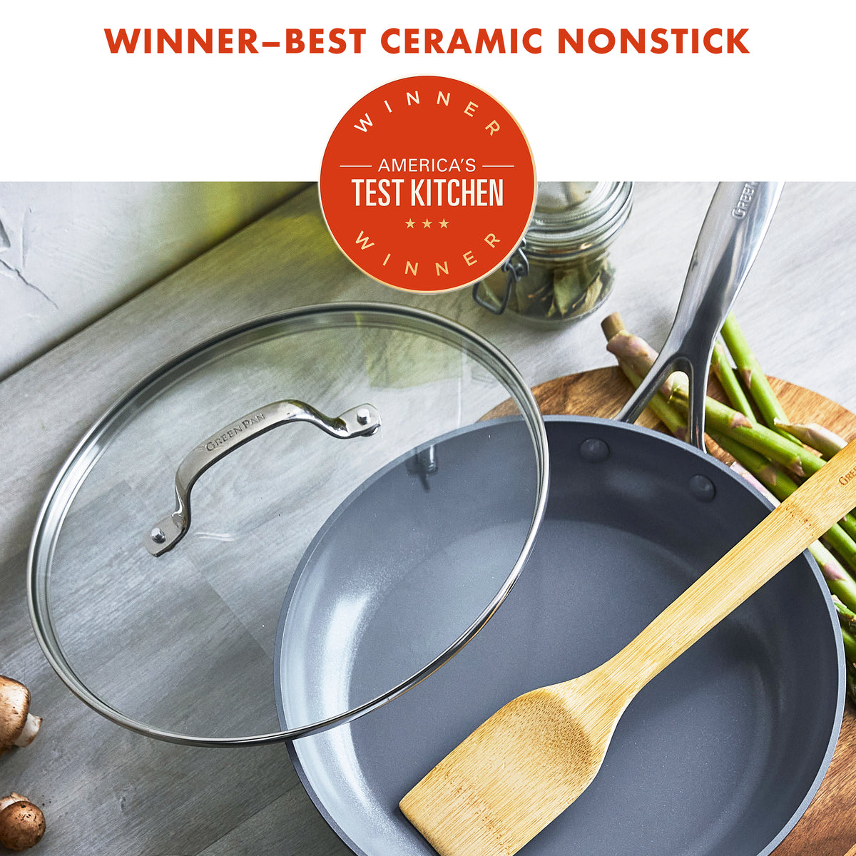 Valencia Pro Ceramic Nonstick 10 Frypan with Lid - Image 2