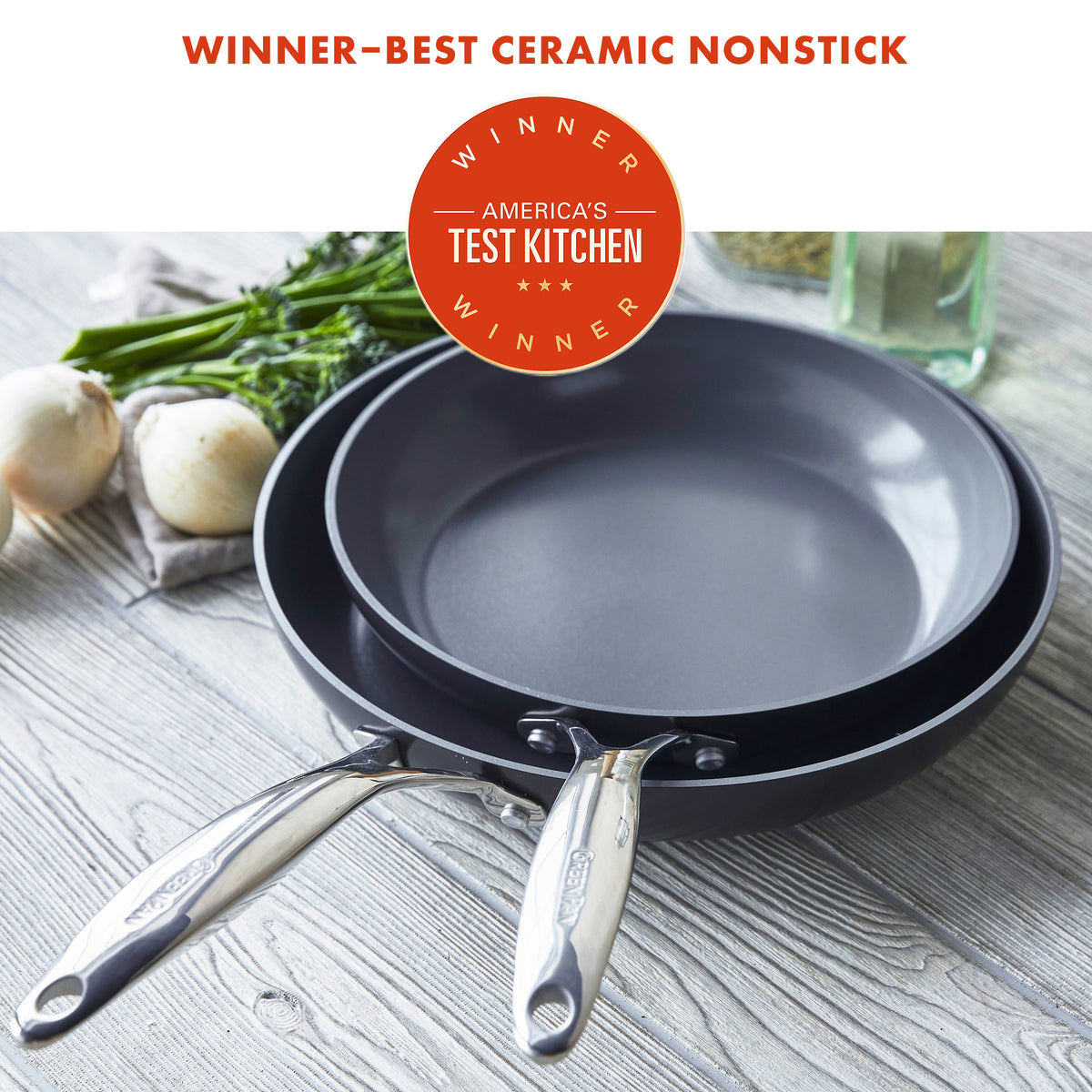 Valencia Pro Ceramic Nonstick 8 and 10 Frypan Set - Image 2