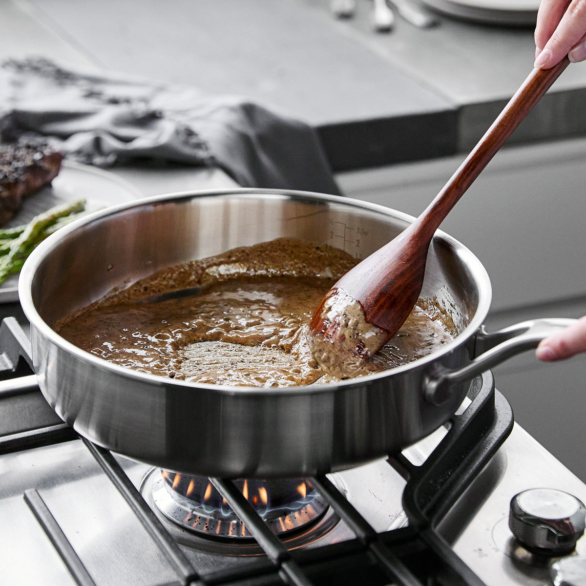 Merten & Storck Stainless Steel 3.5-Quart Sauté Pan with Lid - Image 6