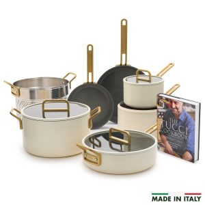Stanley Tucci™ Ceramic Nonstick 11-Piece Cookware Set | Carrara White