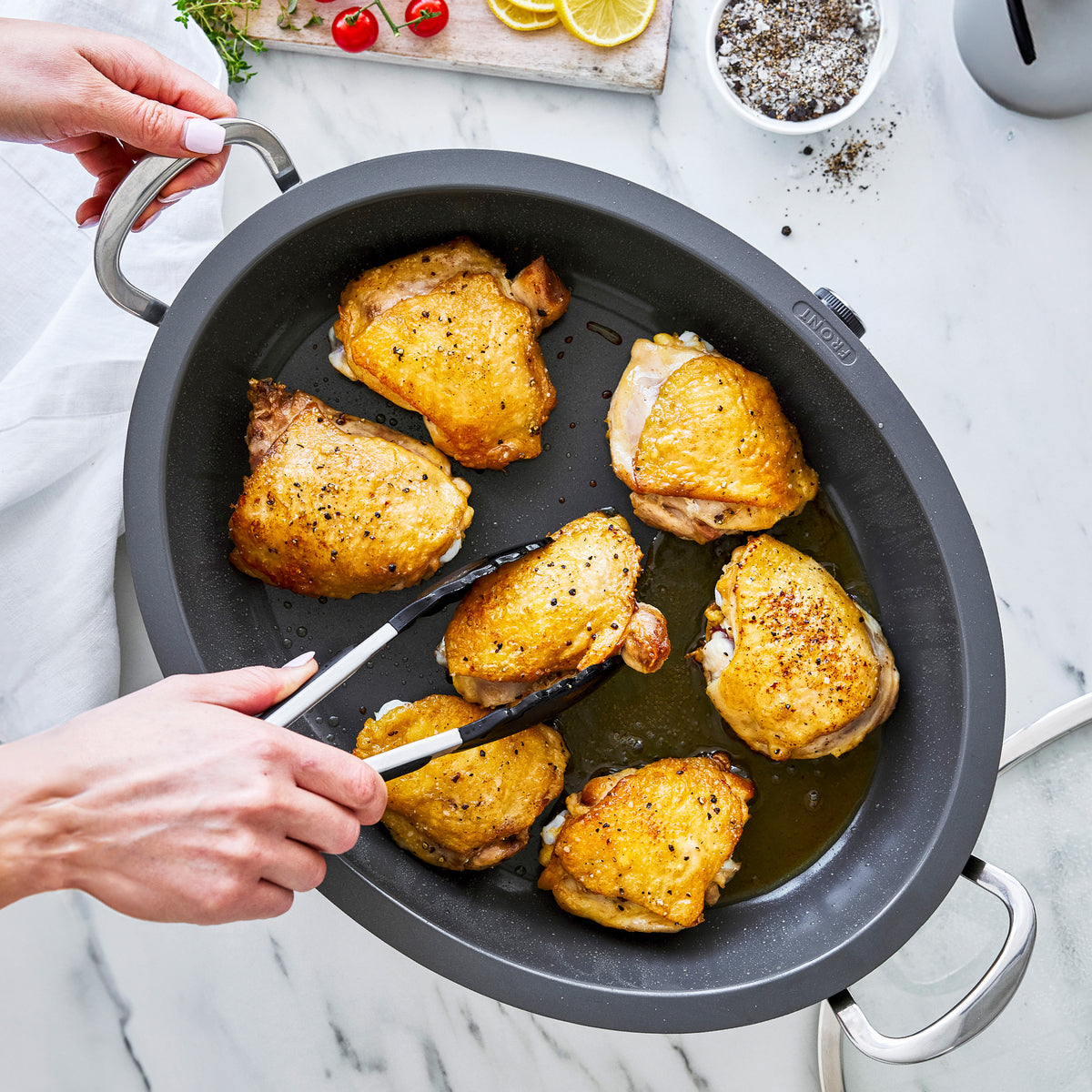 Elite 5.5-Quart Oval Electric Skillet | Premiere Stainless Steel - Image 6