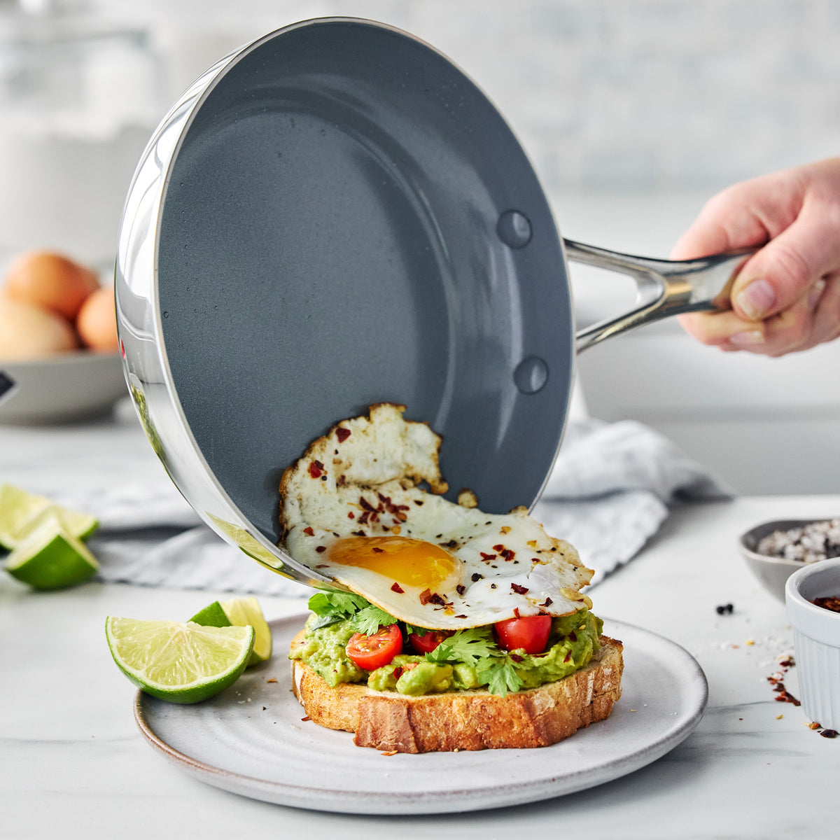Valencia Pro Stainless Steel 8 and 10 Frypan Set - Image 8
