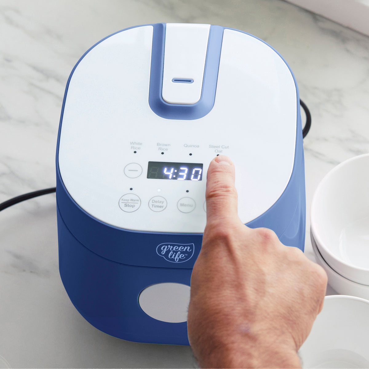 GreenLife 4-Cup Rice & Grains Cooker | Blue - Image 4