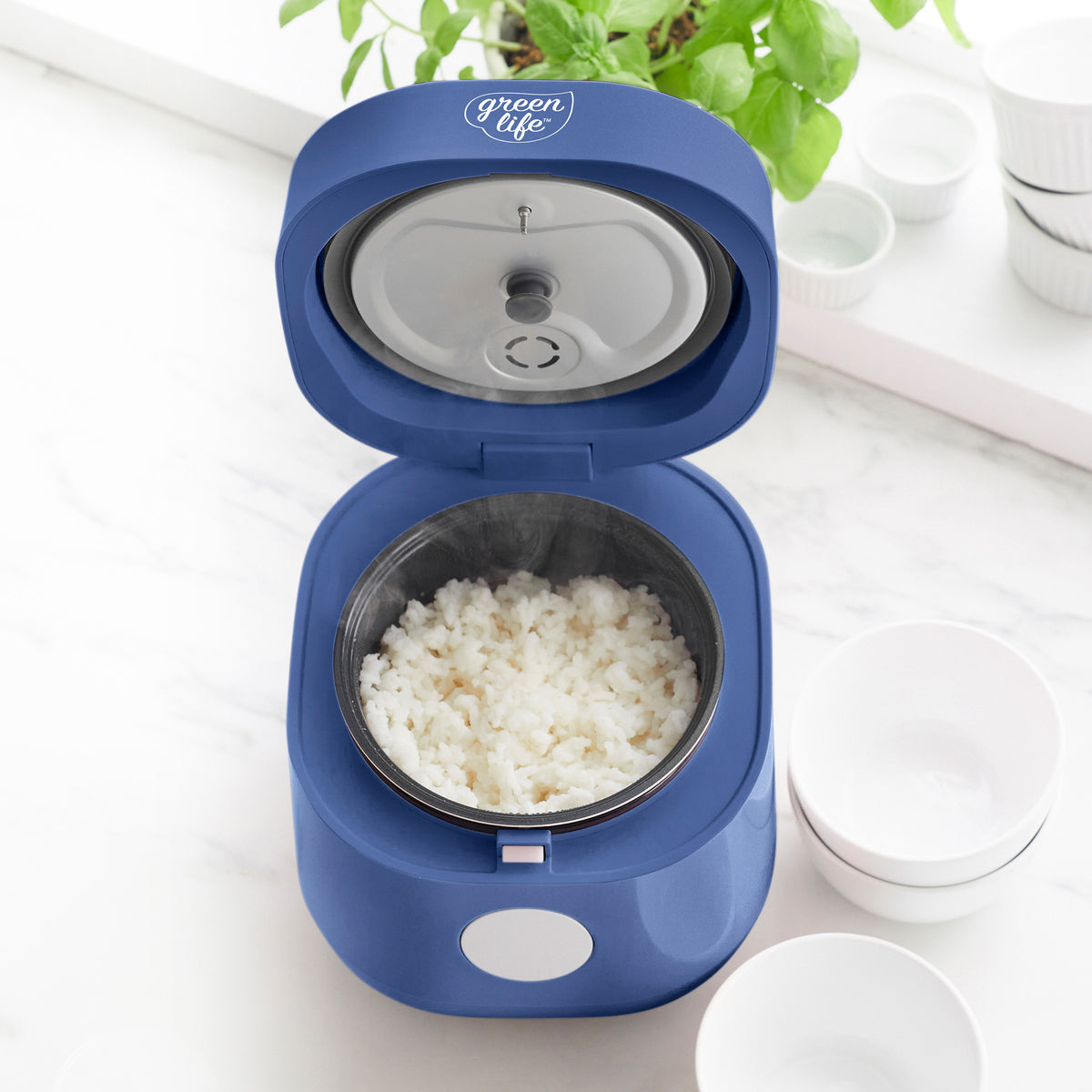 GreenLife 4-Cup Rice & Grains Cooker | Blue - Image 5