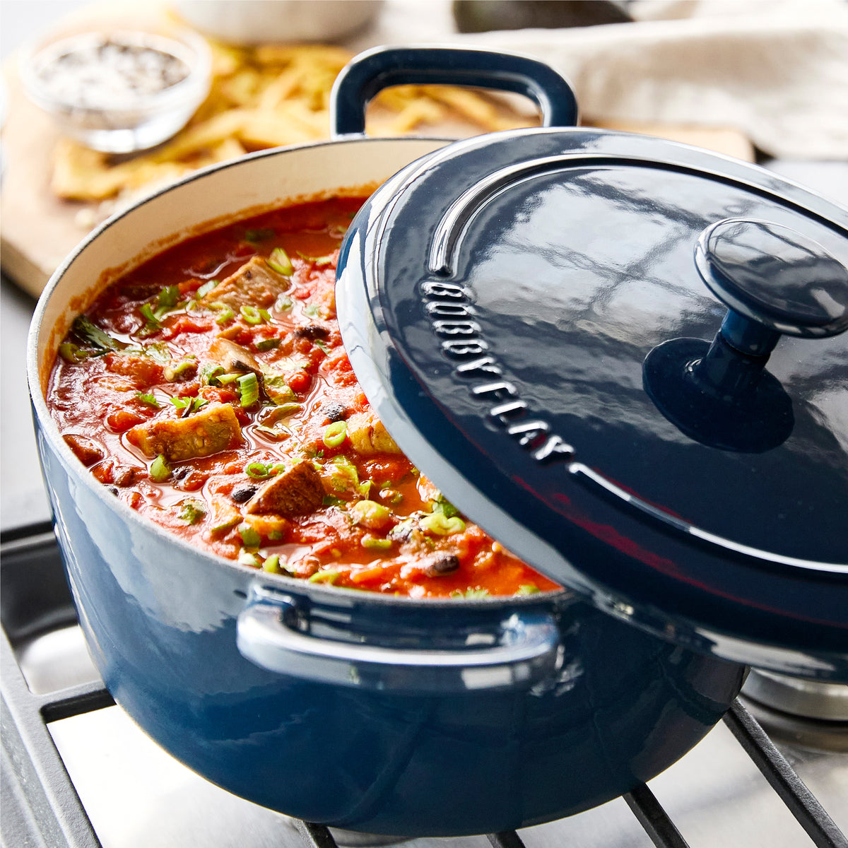 Bobby Flay by GreenPan 5.5-Quart Enameled Cast Iron Dutch Oven | Cobalt - Image 3