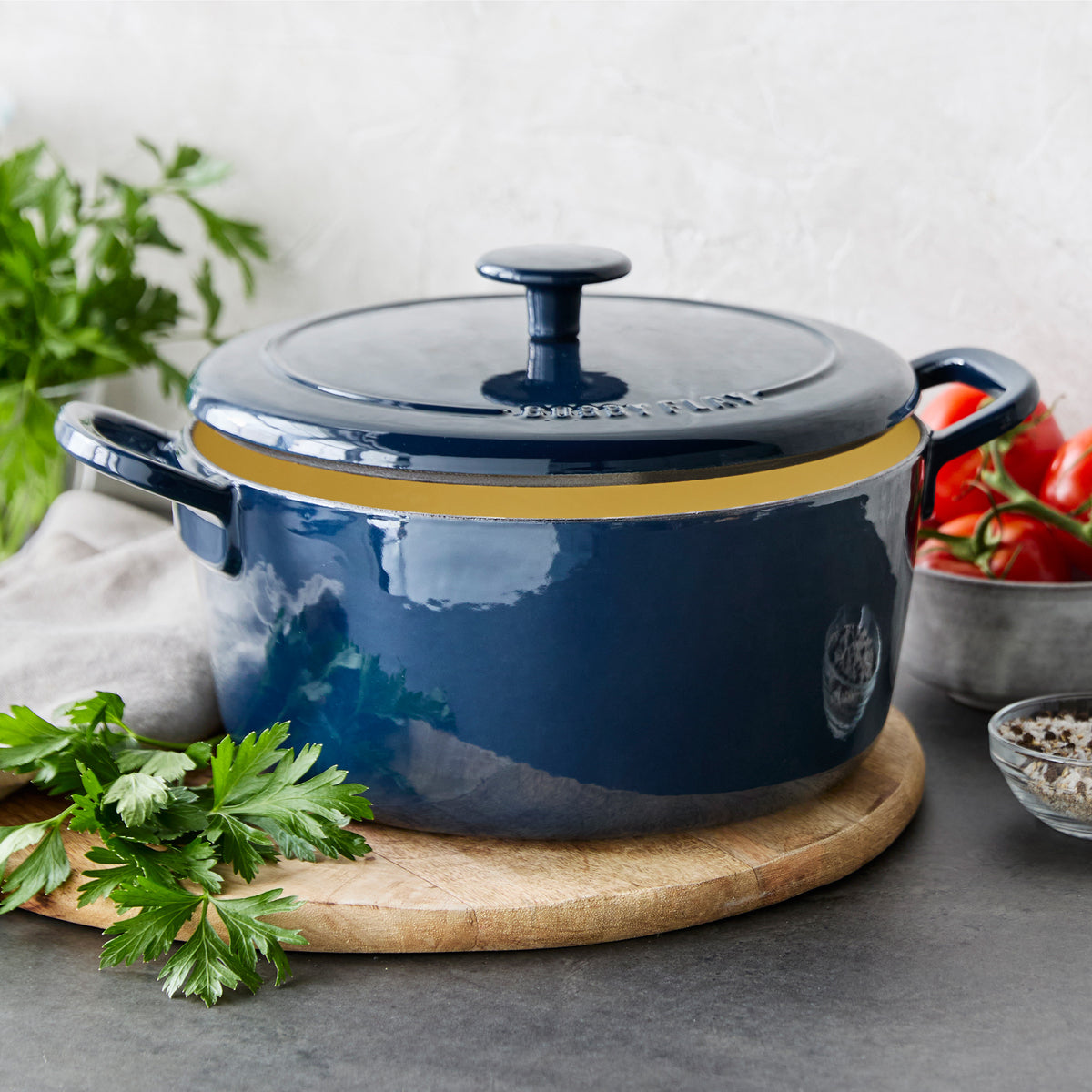 Bobby Flay by GreenPan 5.5-Quart Enameled Cast Iron Dutch Oven | Cobalt - Image 4