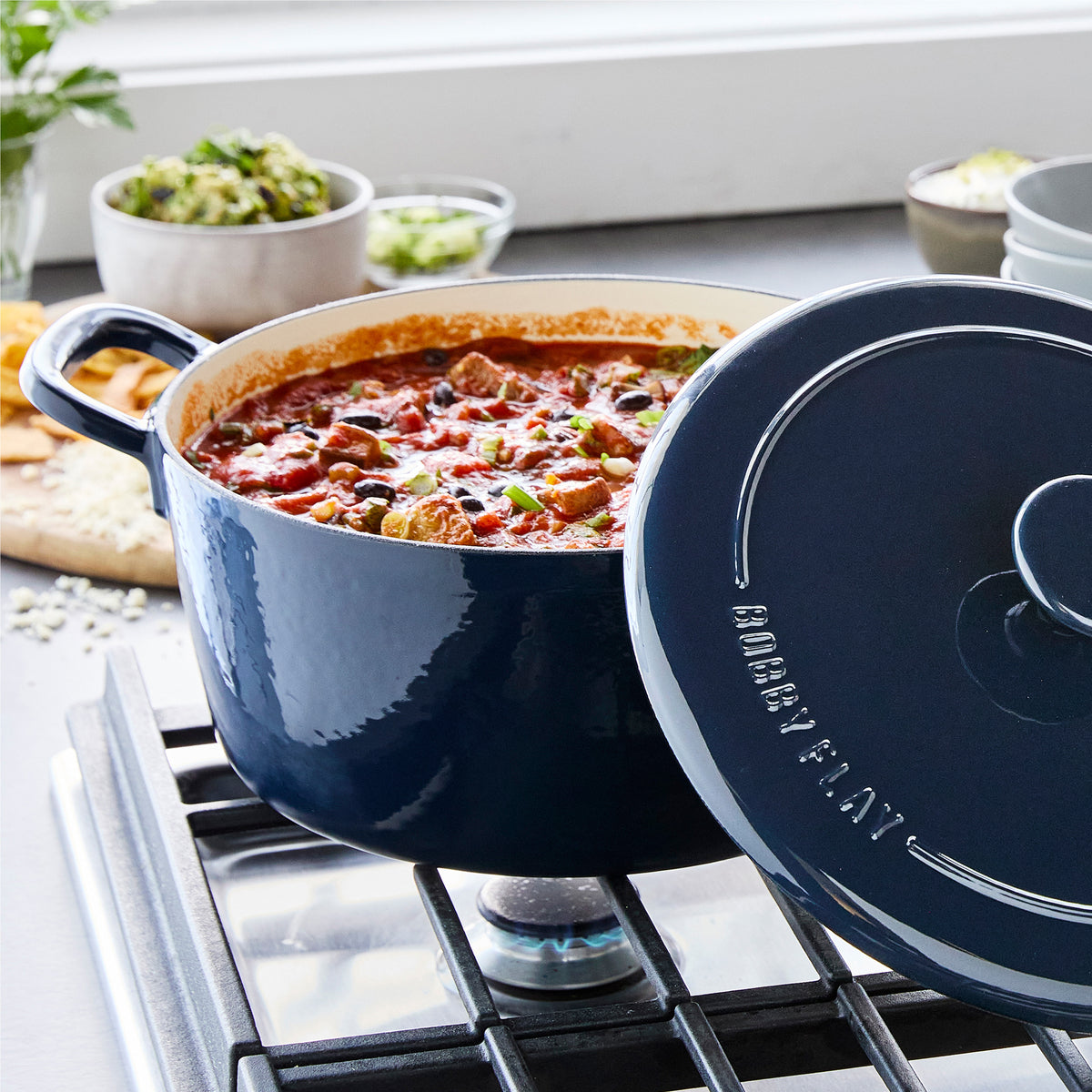 Bobby Flay by GreenPan 5.5-Quart Enameled Cast Iron Dutch Oven | Cobalt - Image 6