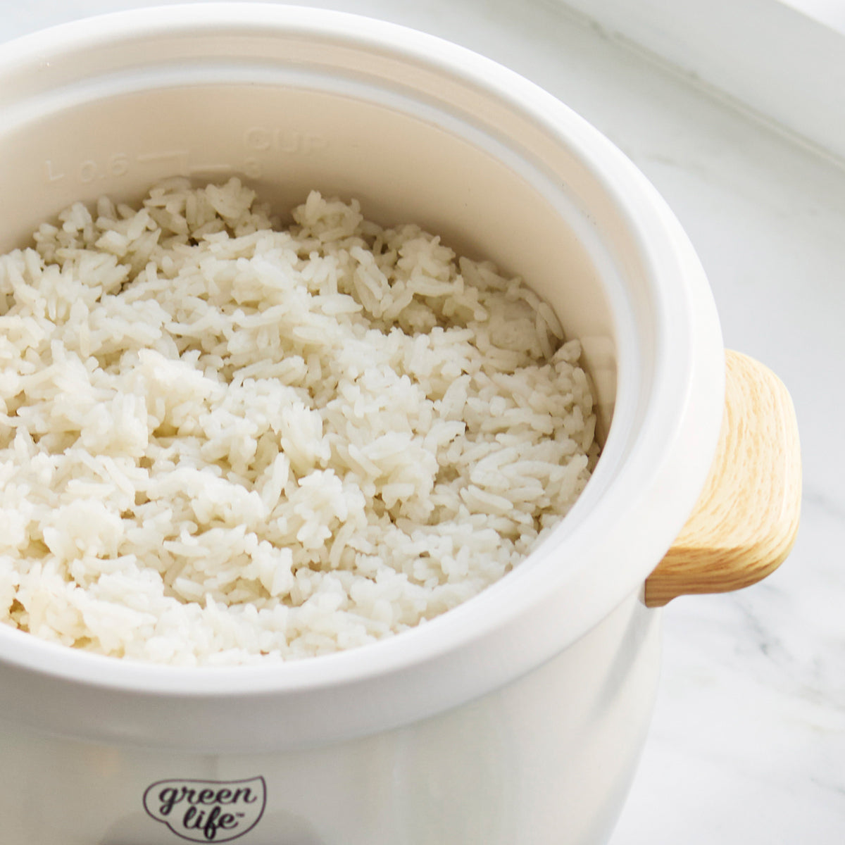 GreenLife 6-Cup Rice Cooker | Cream - Image 6