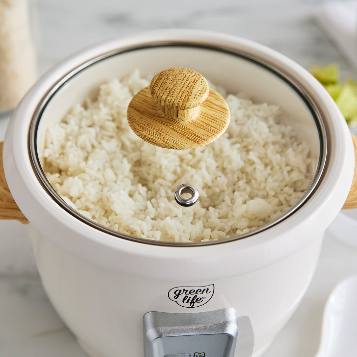 GreenLife 6-Cup Rice Cooker | Cream - Image 4