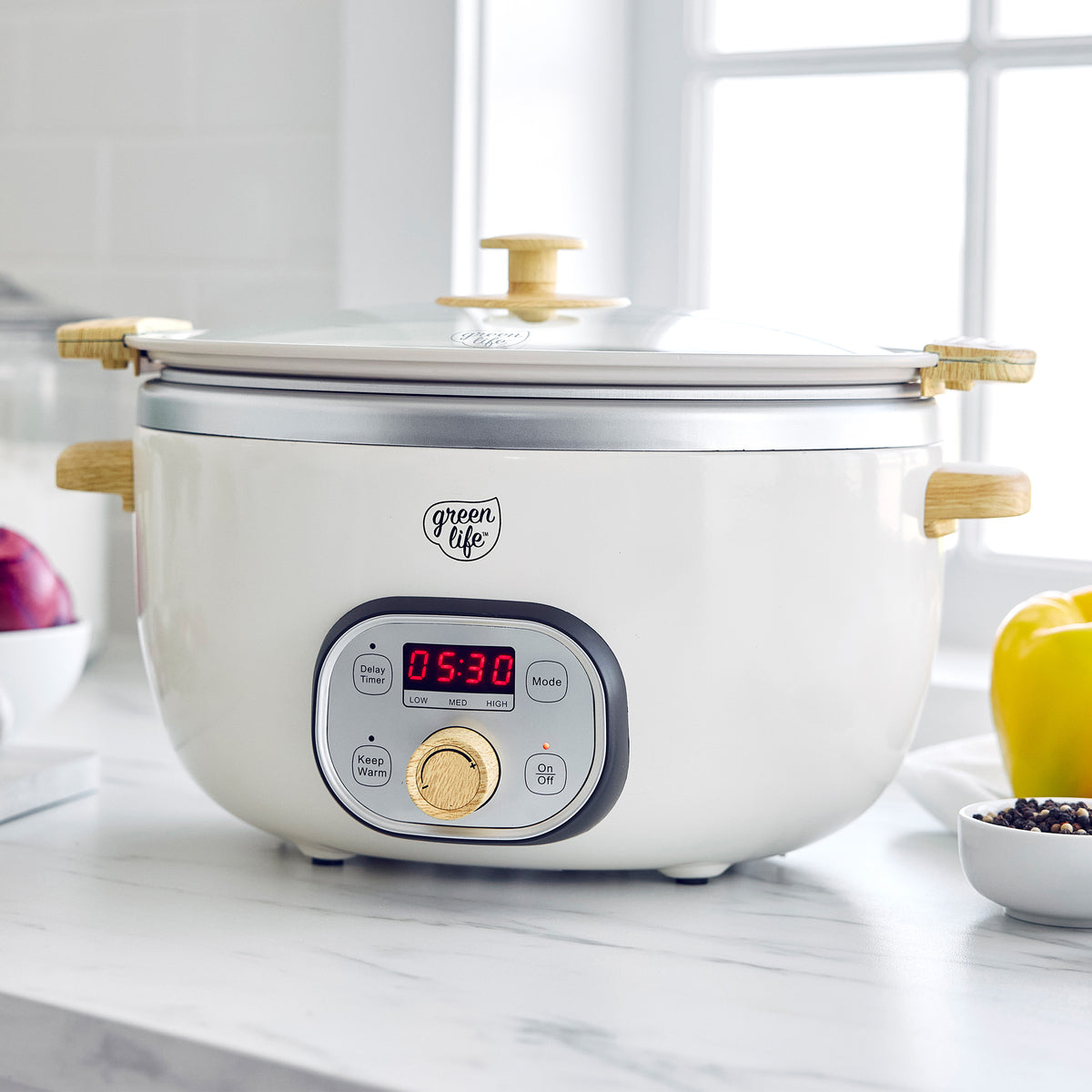 GreenLife Healthy 6-Quart Slow Cooker | Cream - Image 2