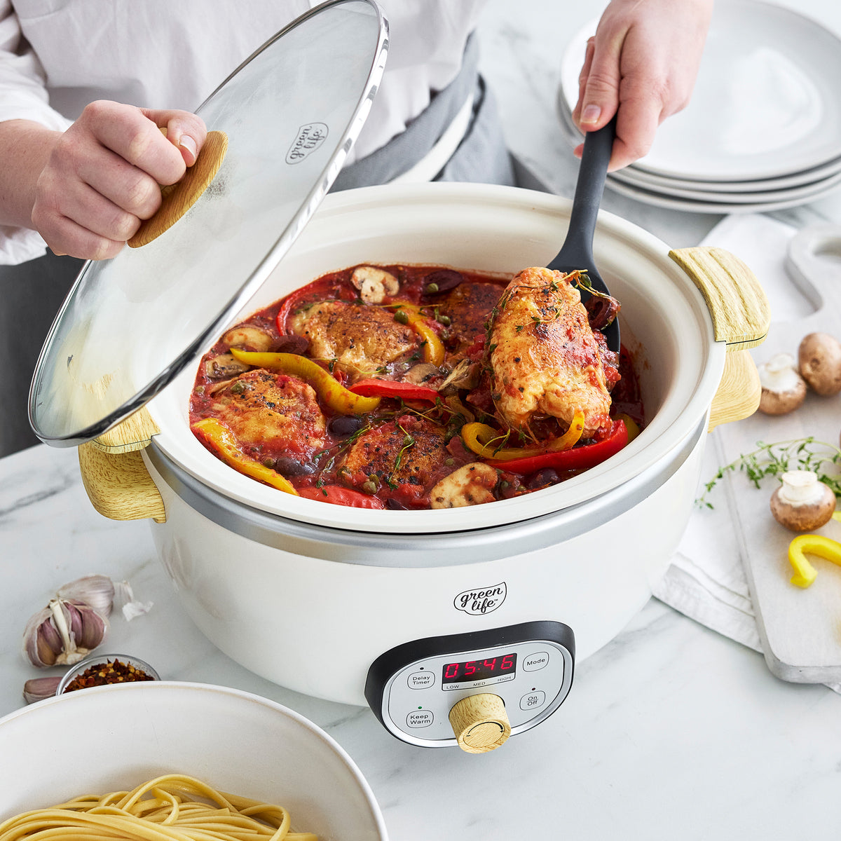 GreenLife Healthy 6-Quart Slow Cooker | Cream - Image 3