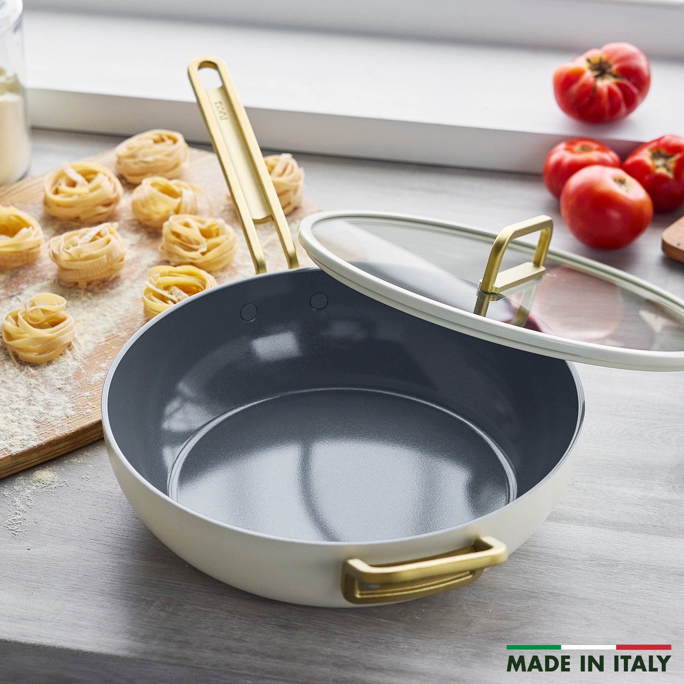 Stanley Tucci™ Ceramic Nonstick 4.5-Quart Stanley Pan Jr. | Carrara White - Image 3
