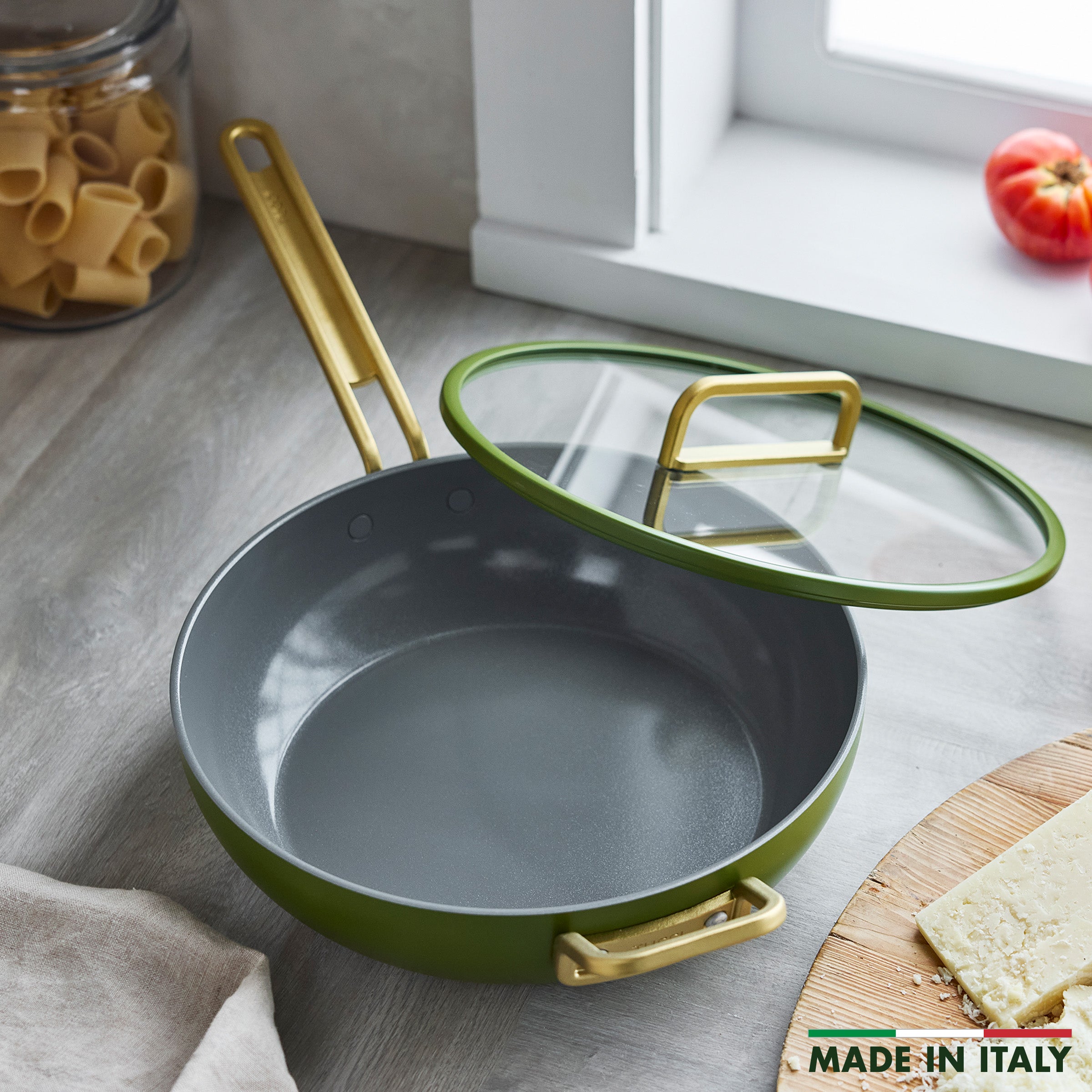 Stanley Tucci™ Ceramic Nonstick 4.5-Quart Stanley Pan Jr. | Tuscan Olive - Image 3