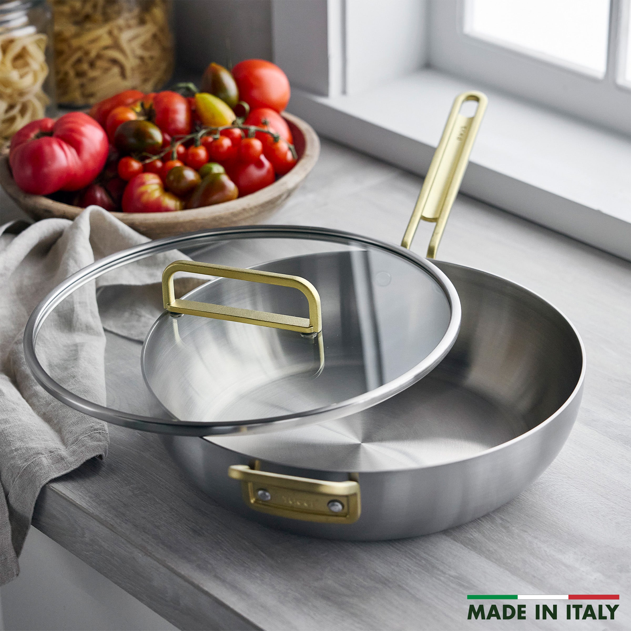 Stanley Tucci™ Uncoated Stainless Steel 6.5-Quart Stanley Pan with Lid - Image 3