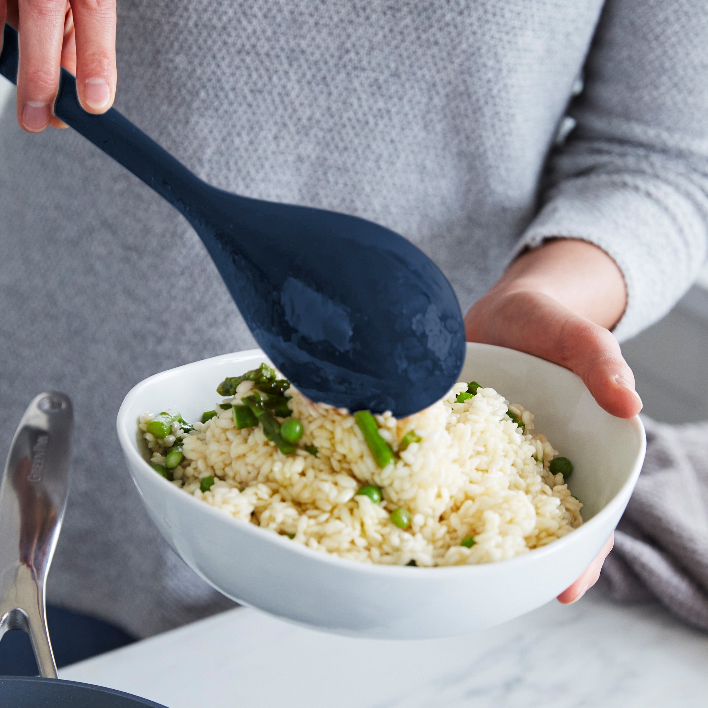Platinum Silicone 7-Piece Utensil and Crock Set | Navy - Image 3