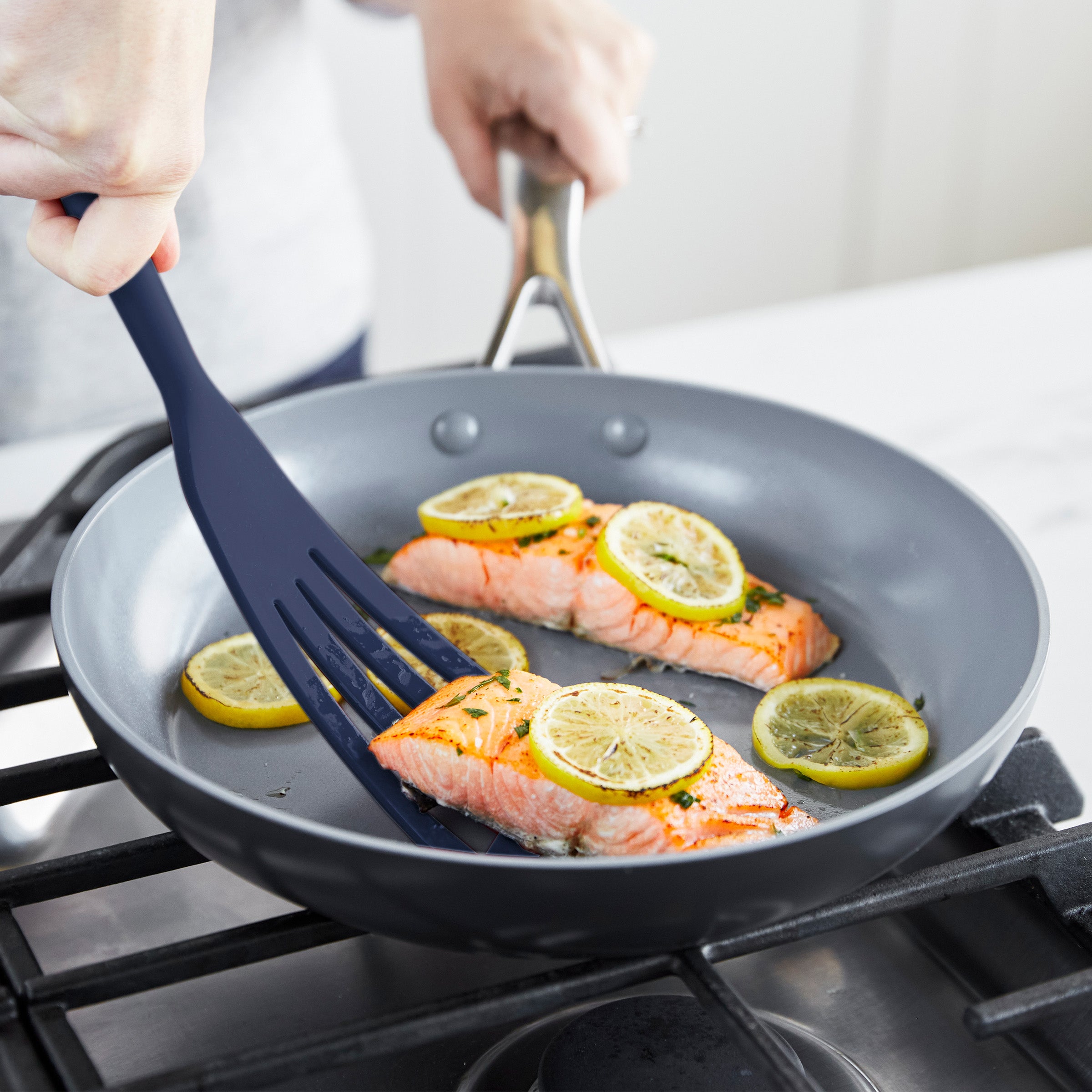Platinum Silicone 7-Piece Utensil and Crock Set | Navy - Image 4