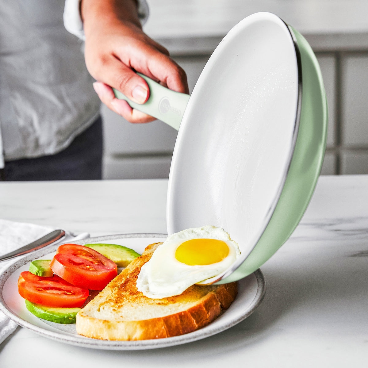 Dover Ceramic Nonstick 12-Piece Cookware Set | Pastel Green - Image 3