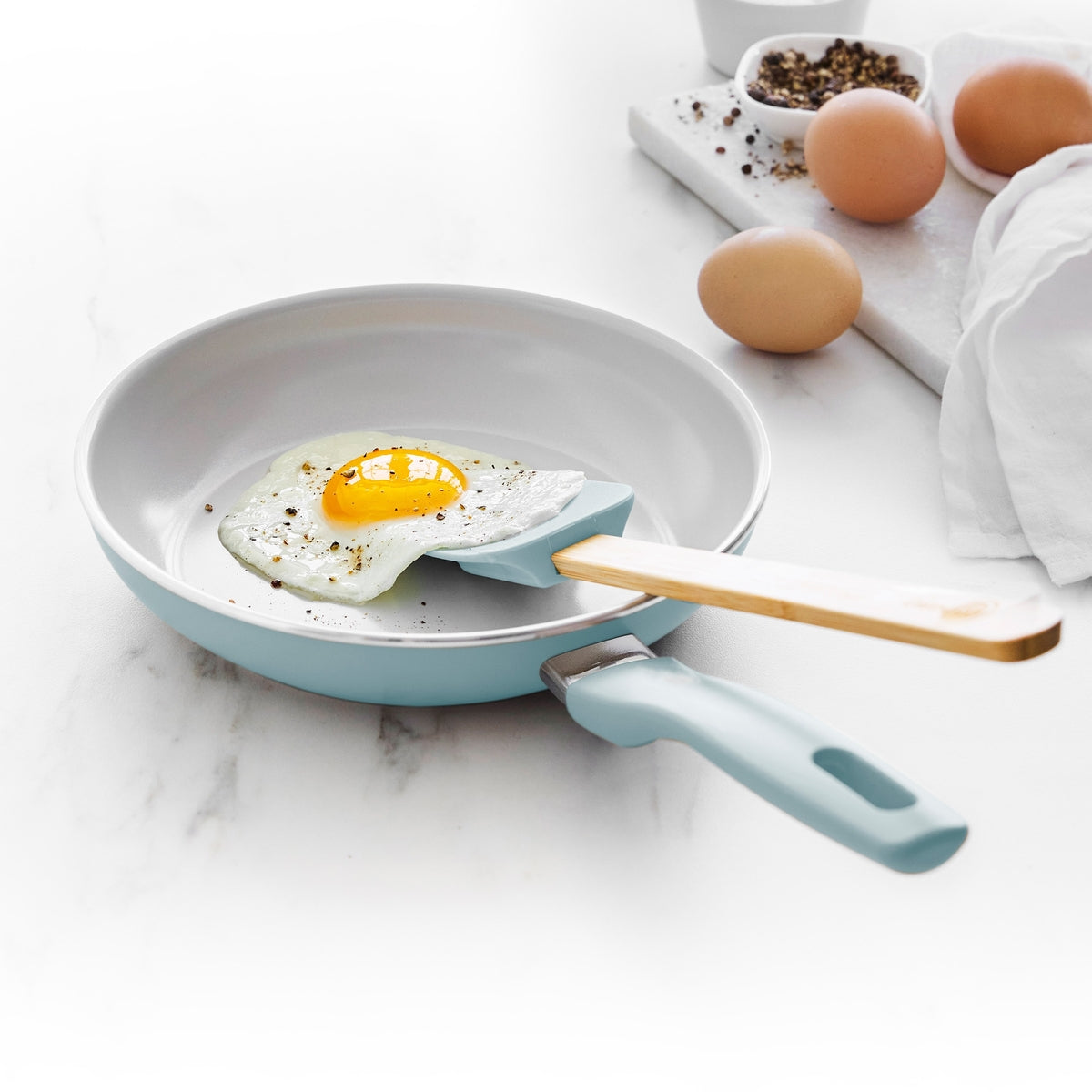 Dover Ceramic Nonstick 8 Frypan with Spatula | Blue Haze - Image 2