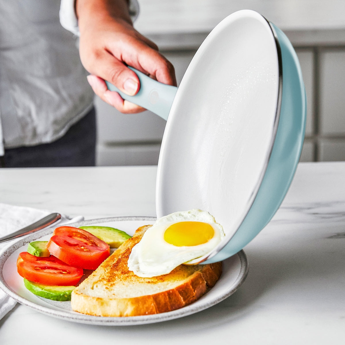 Dover Ceramic Nonstick 8 Frypan with Spatula | Blue Haze - Image 5
