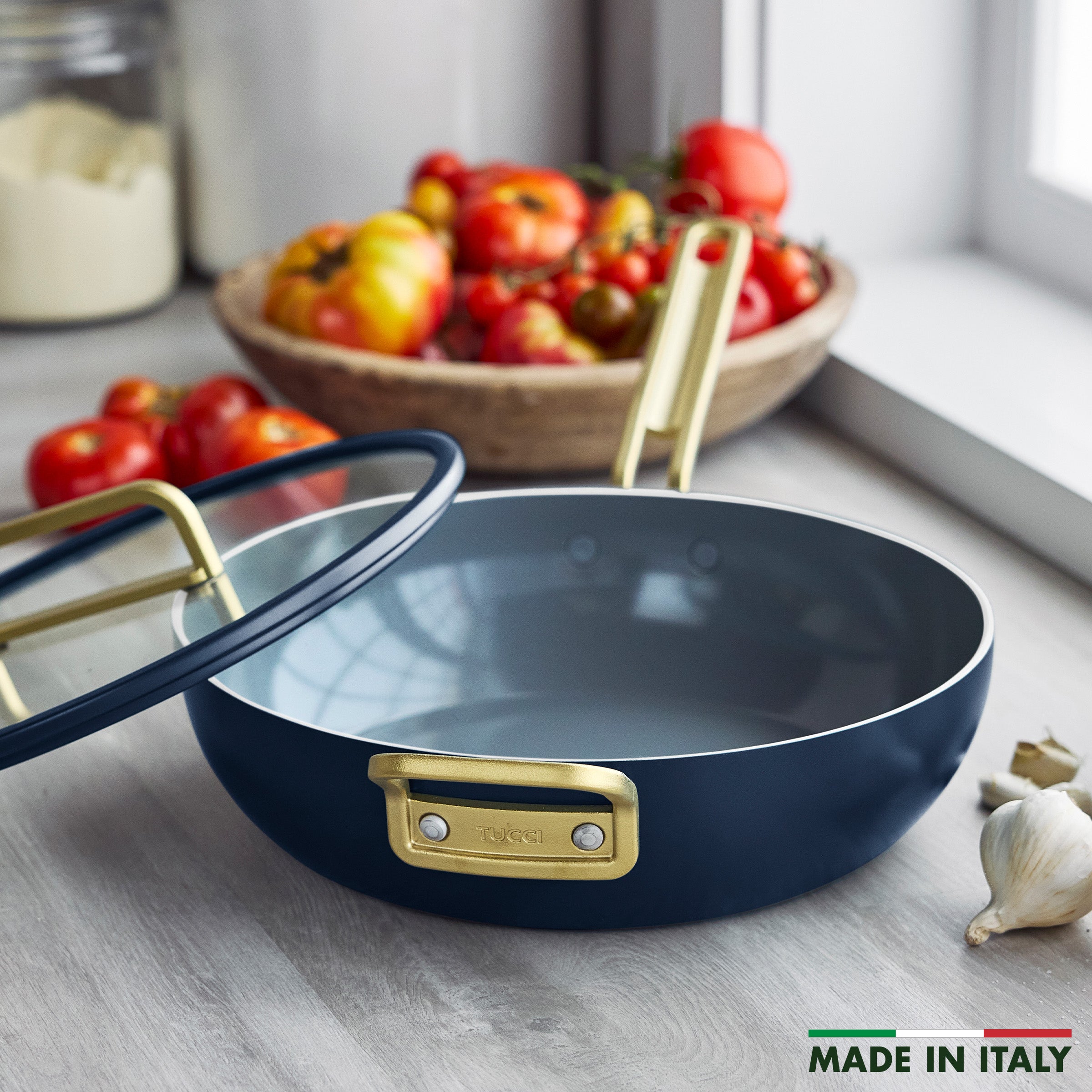 Stanley Tucci™ Ceramic Nonstick 4.5-Quart Stanley Pan Jr. | Marino Blue - Image 3