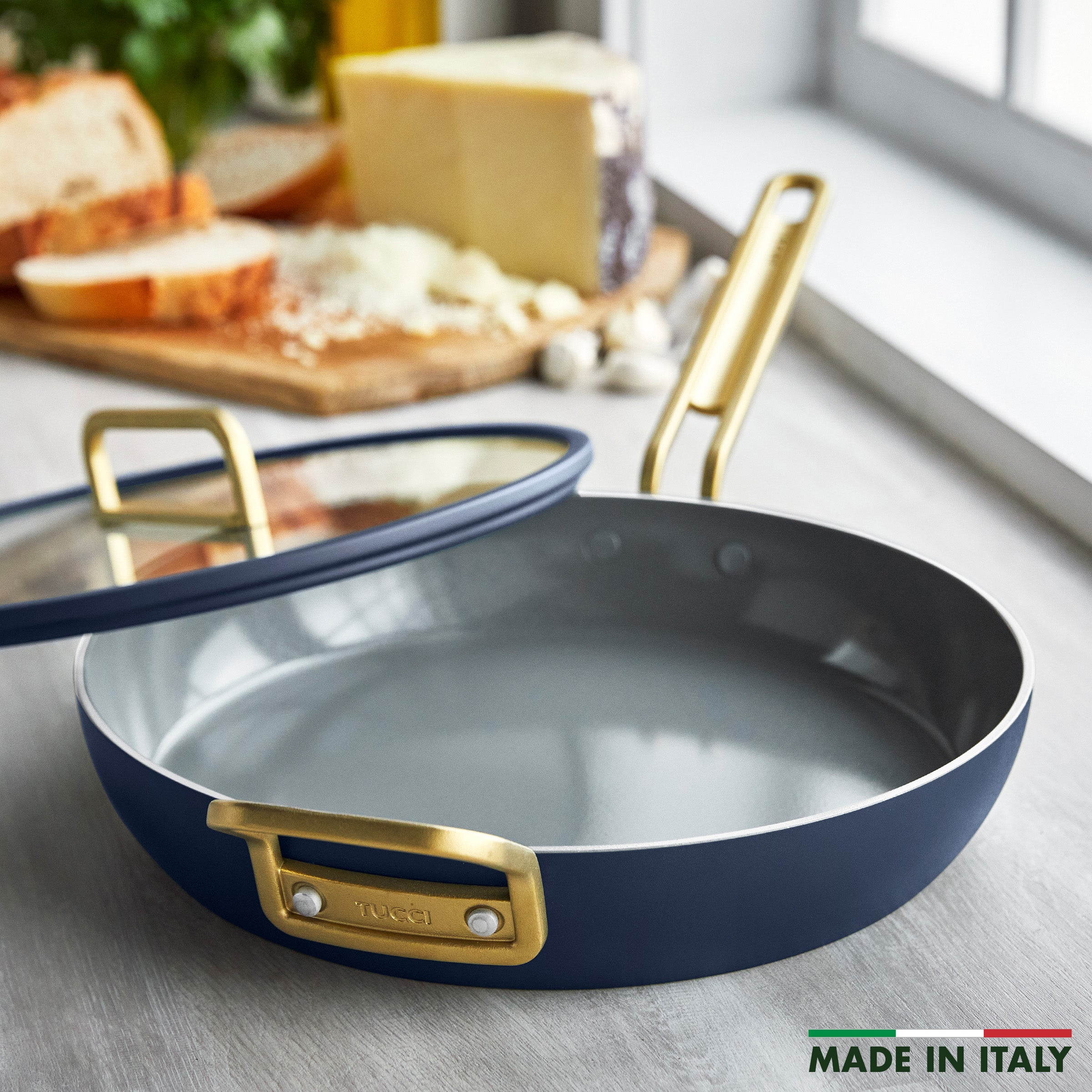 Stanley Tucci™ Ceramic Nonstick 12 Frypan with Lid | Marino Blue - Image 3