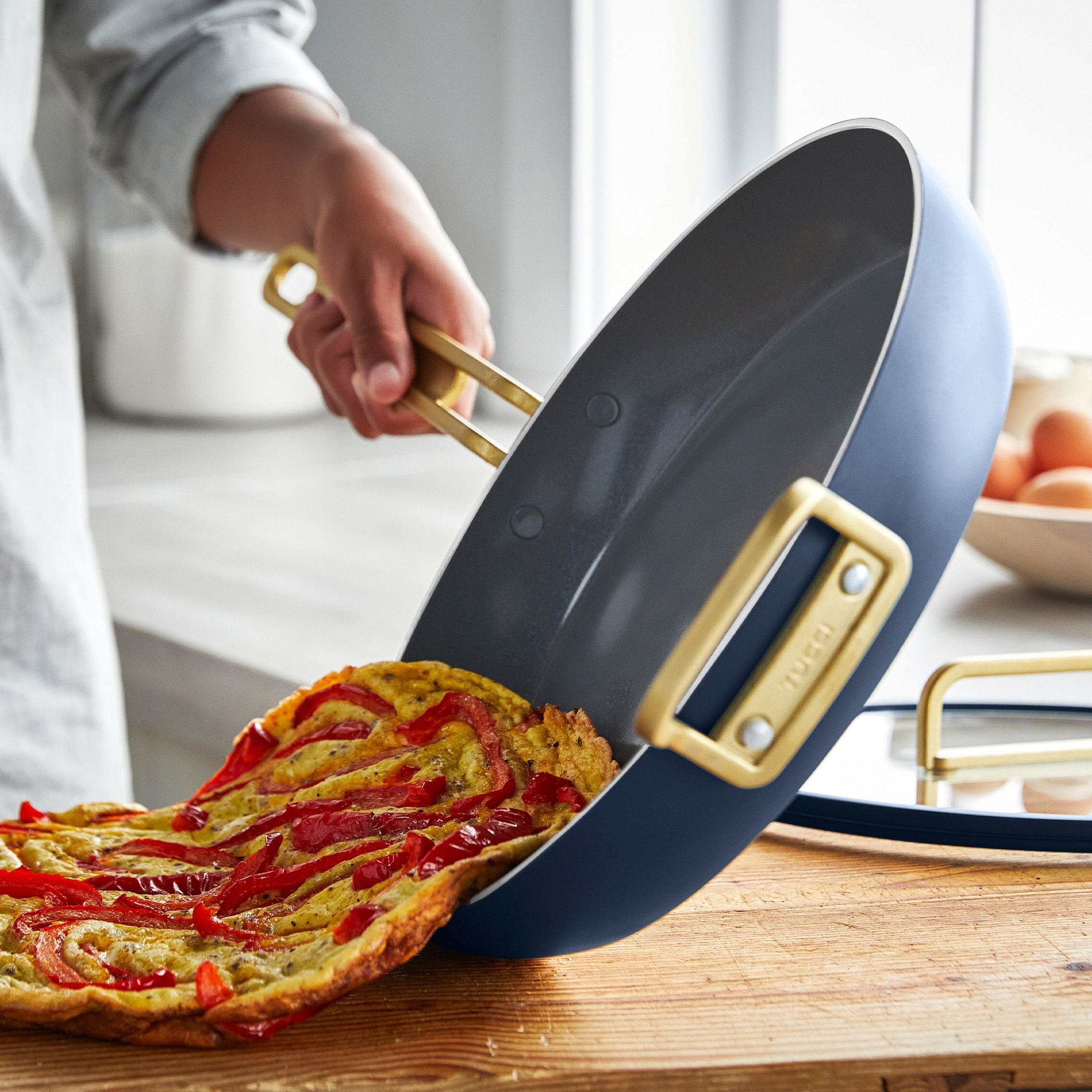 Stanley Tucci™ Ceramic Nonstick 12 Frypan with Lid | Marino Blue - Image 4