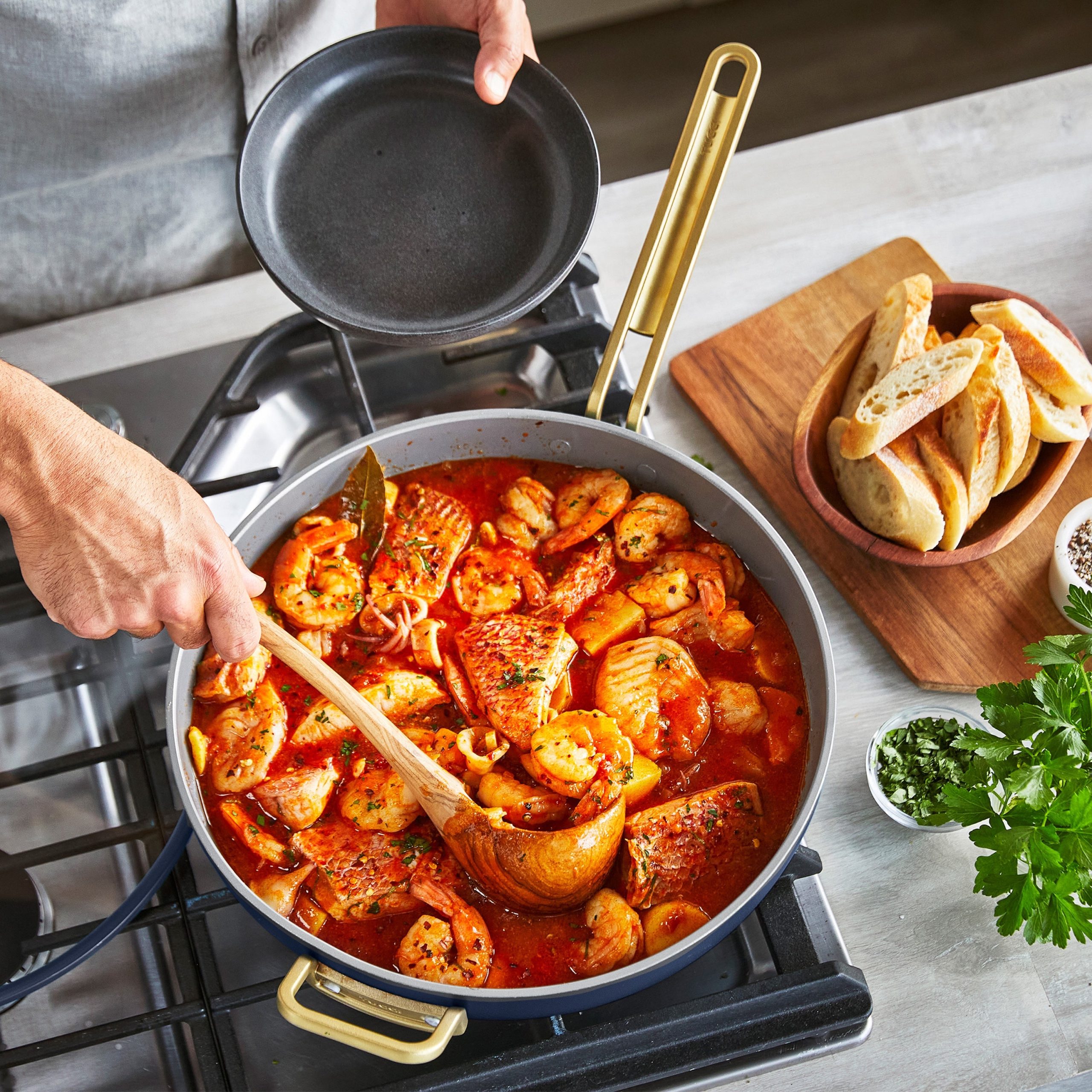 Stanley Tucci™ Ceramic Nonstick 6.5-Quart Essential Stanley Pan | Marino Blue - Image 6