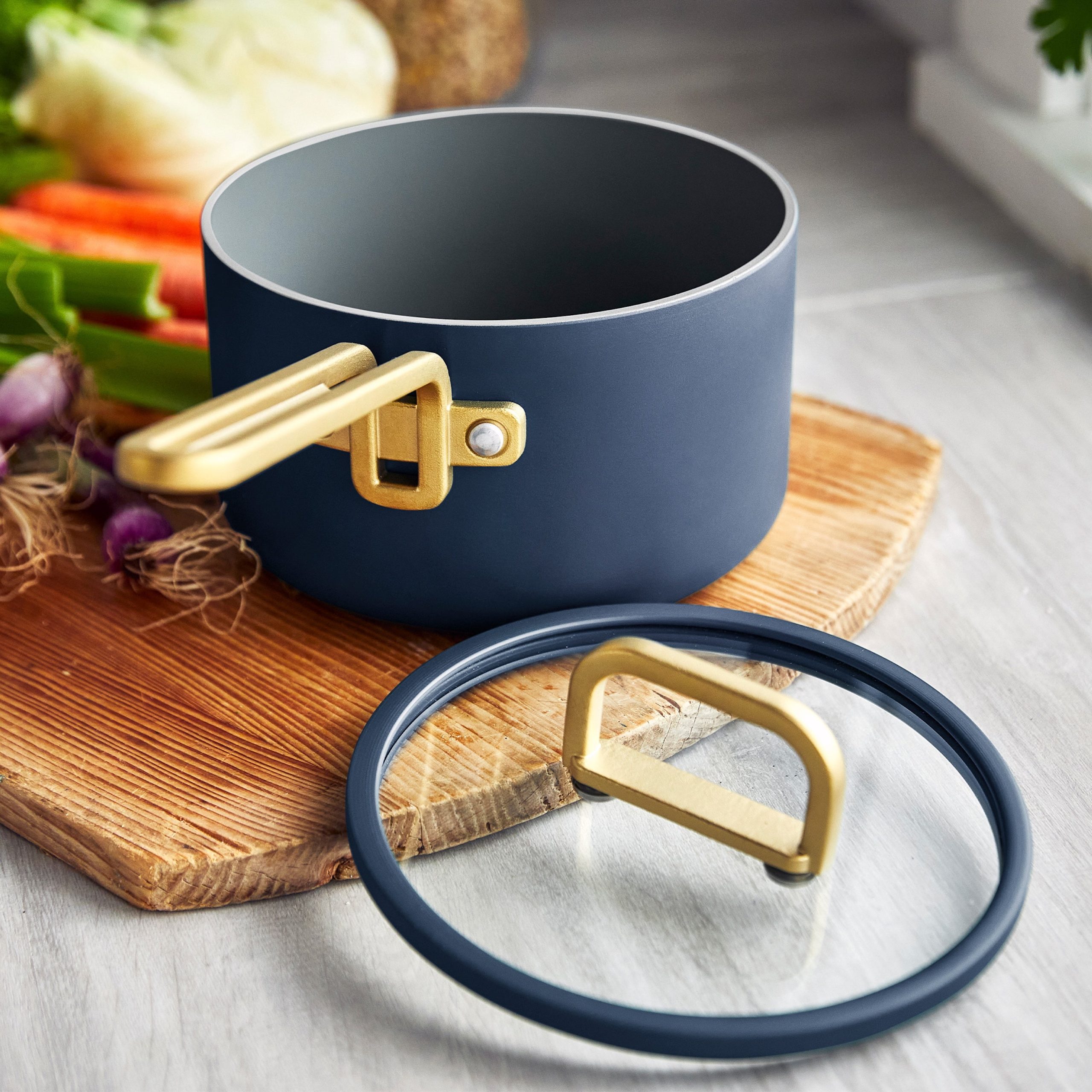 Stanley Tucci™ Ceramic Nonstick 4-Piece Saucepan Set | Marino Blue - Image 5