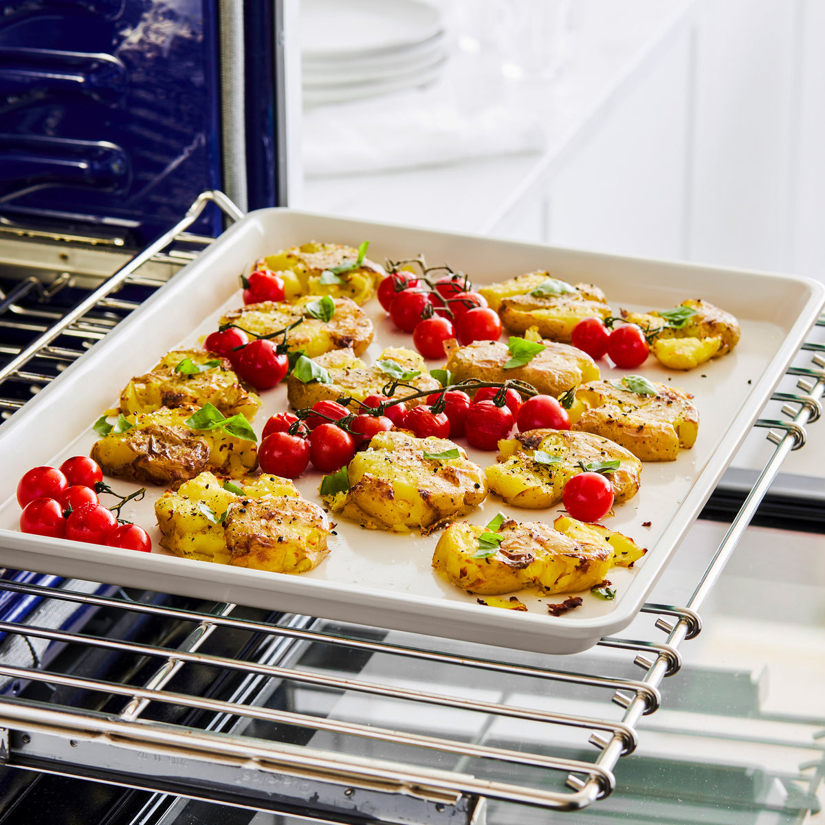 GreenLife Ceramic Nonstick 18 x 13 Cookie Sheet | Taupe - Image 7