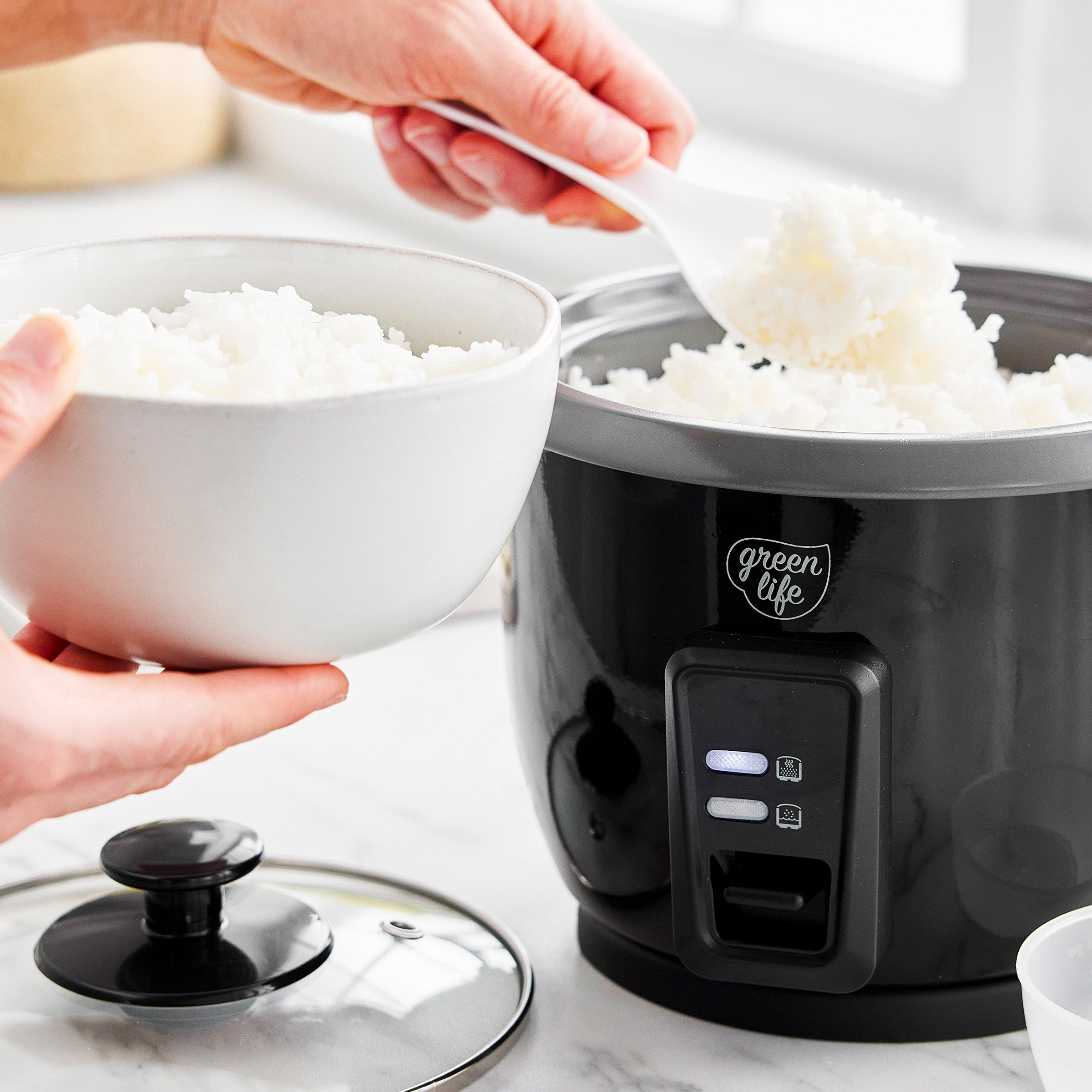 GreenLife 6-Cup Rice Cooker | Black - Image 7