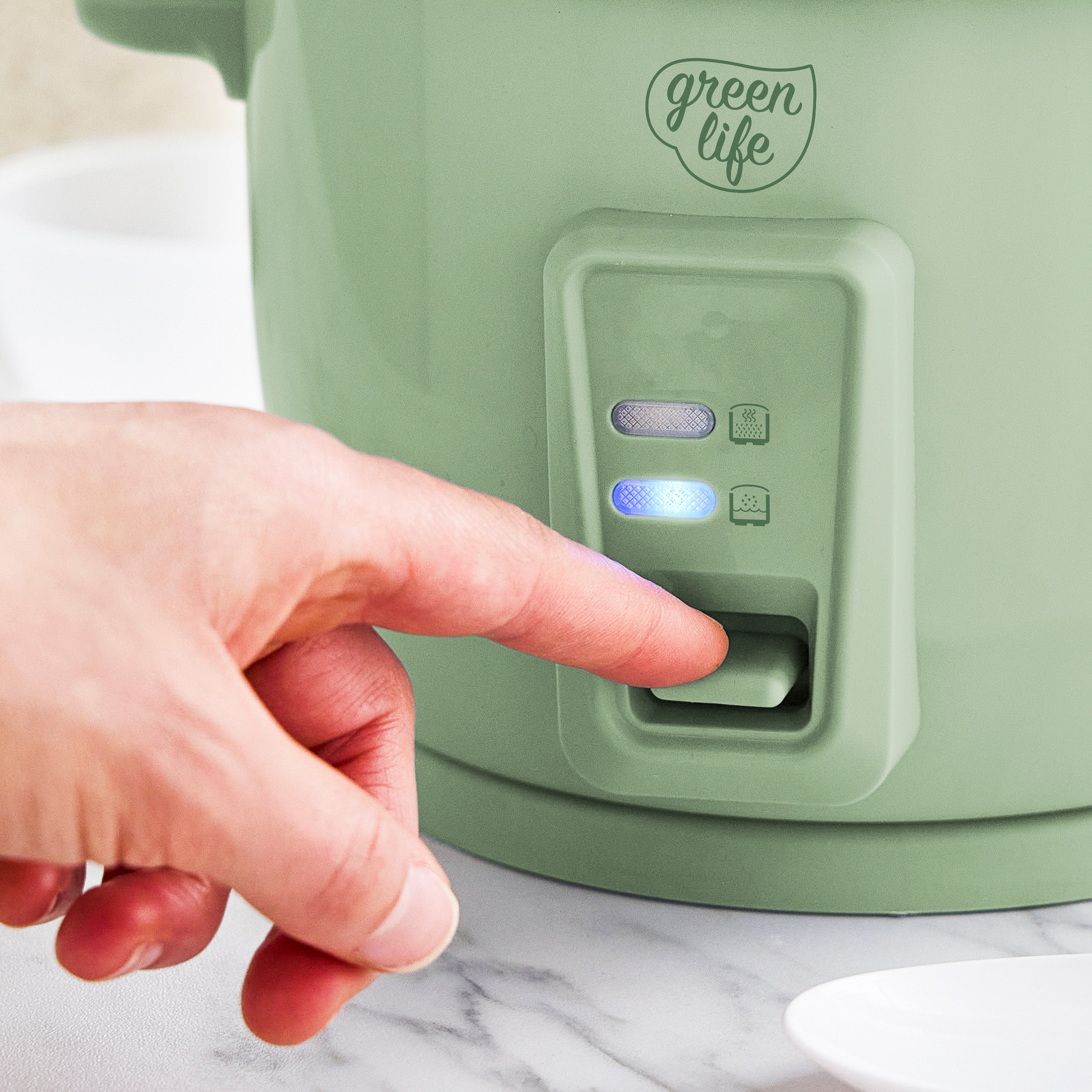GreenLife 6-Cup Rice Cooker | Sage Green - Image 6