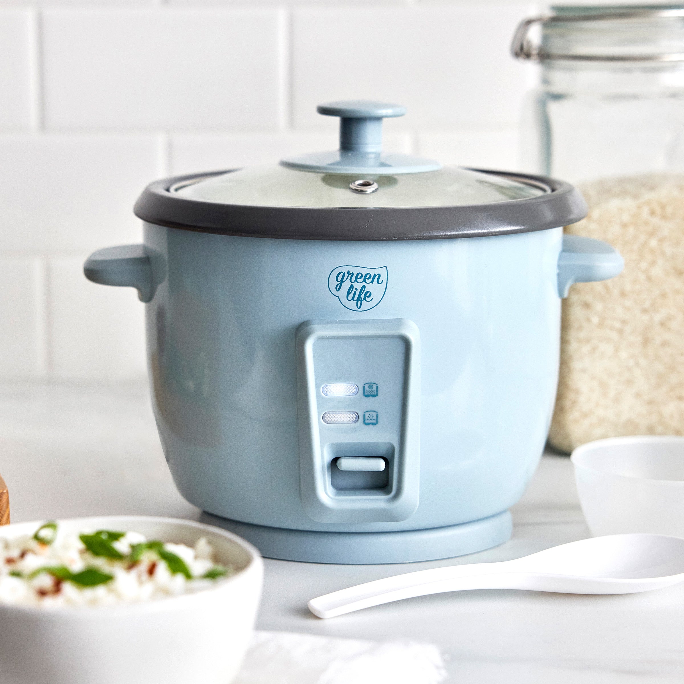 GreenLife 6-Cup Rice Cooker | Blue Haze - Image 2
