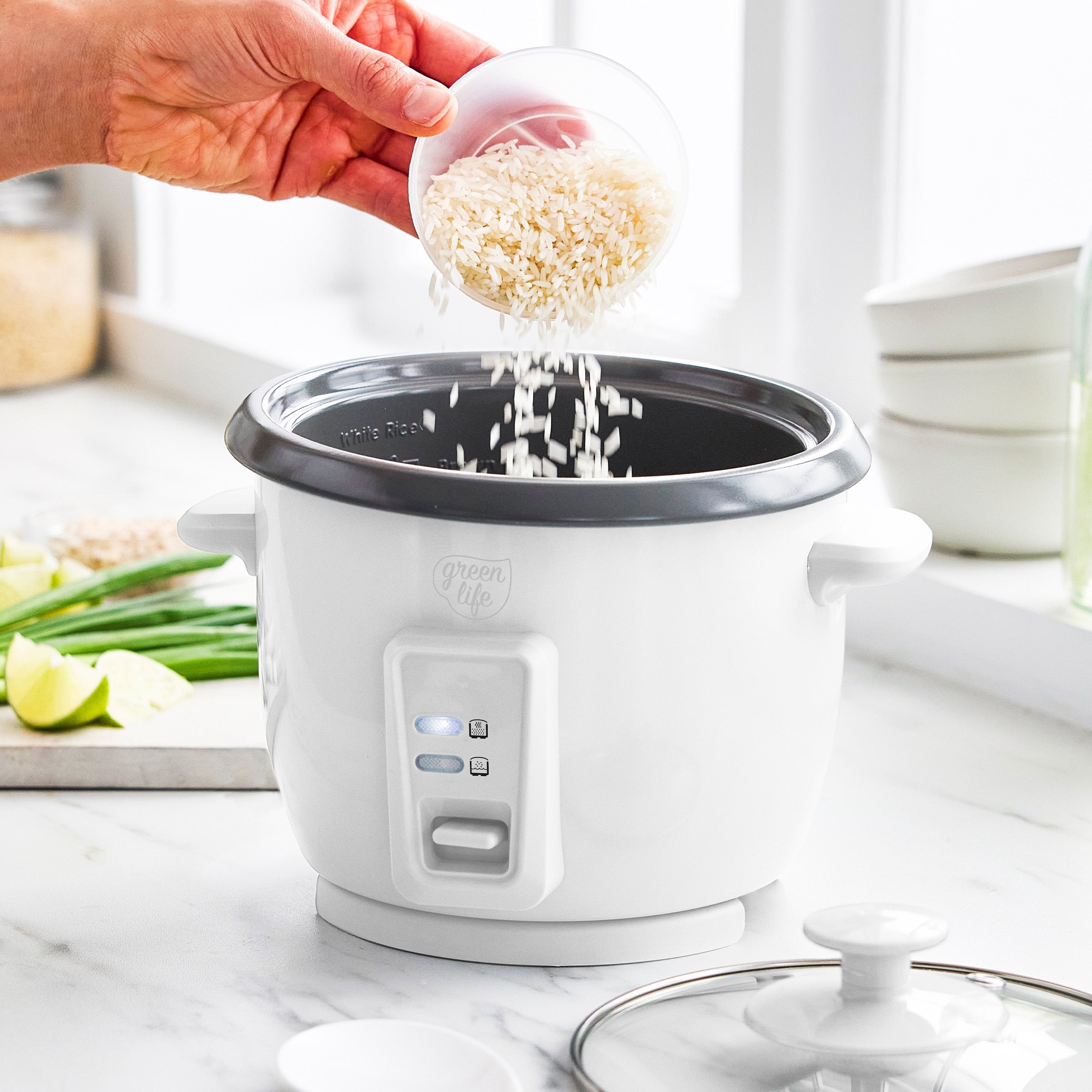 GreenLife 6-Cup Rice Cooker | White - Image 5
