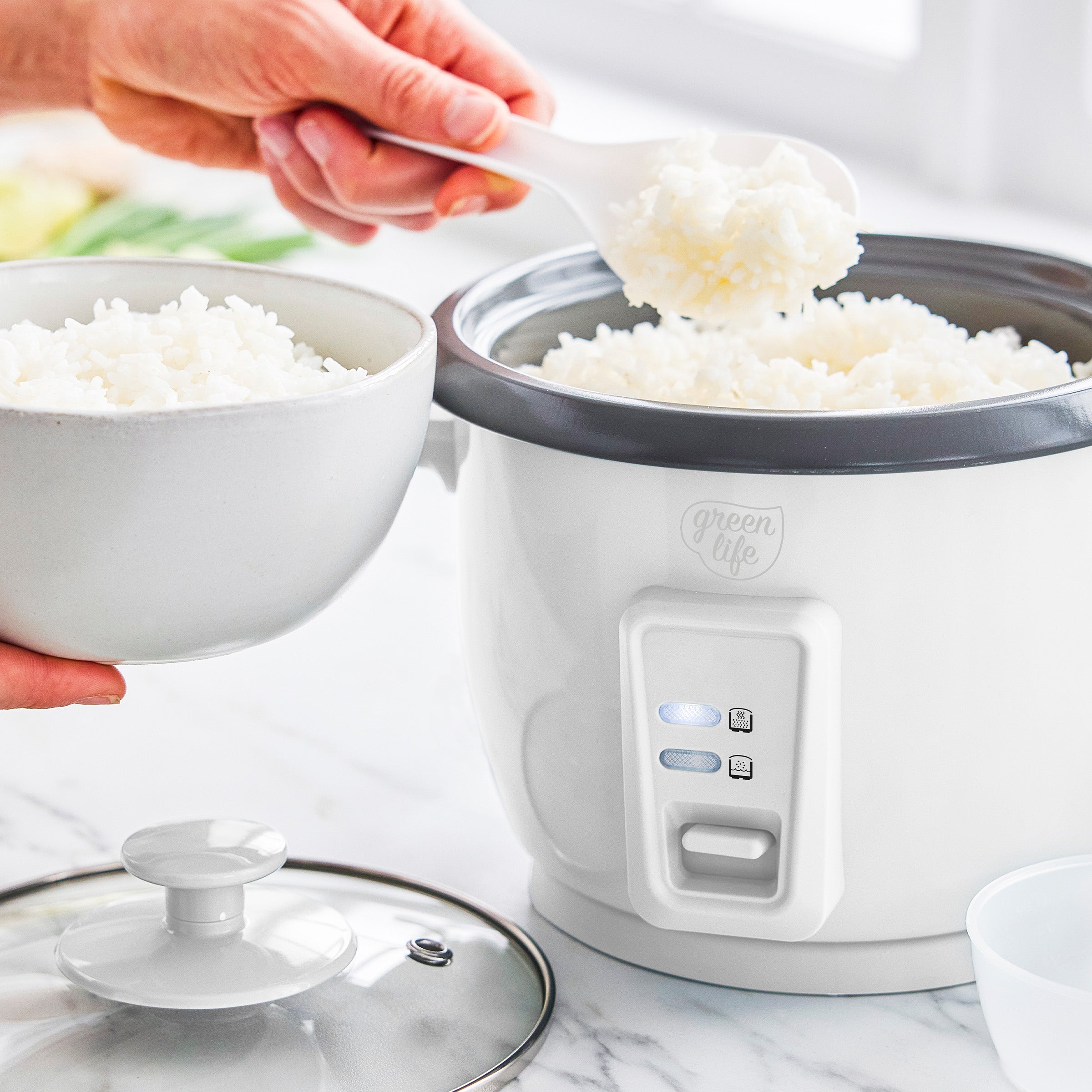 GreenLife 6-Cup Rice Cooker | White - Image 7