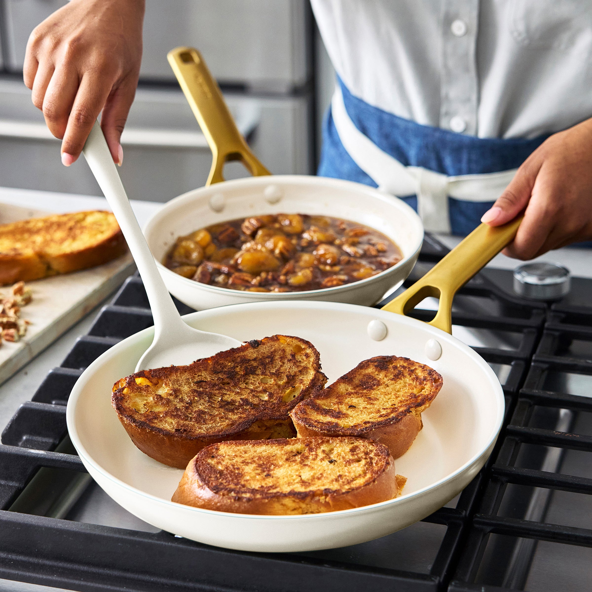 Reserve Pro Ceramic Nonstick 10-Piece Cookware Set | Cream - Image 7