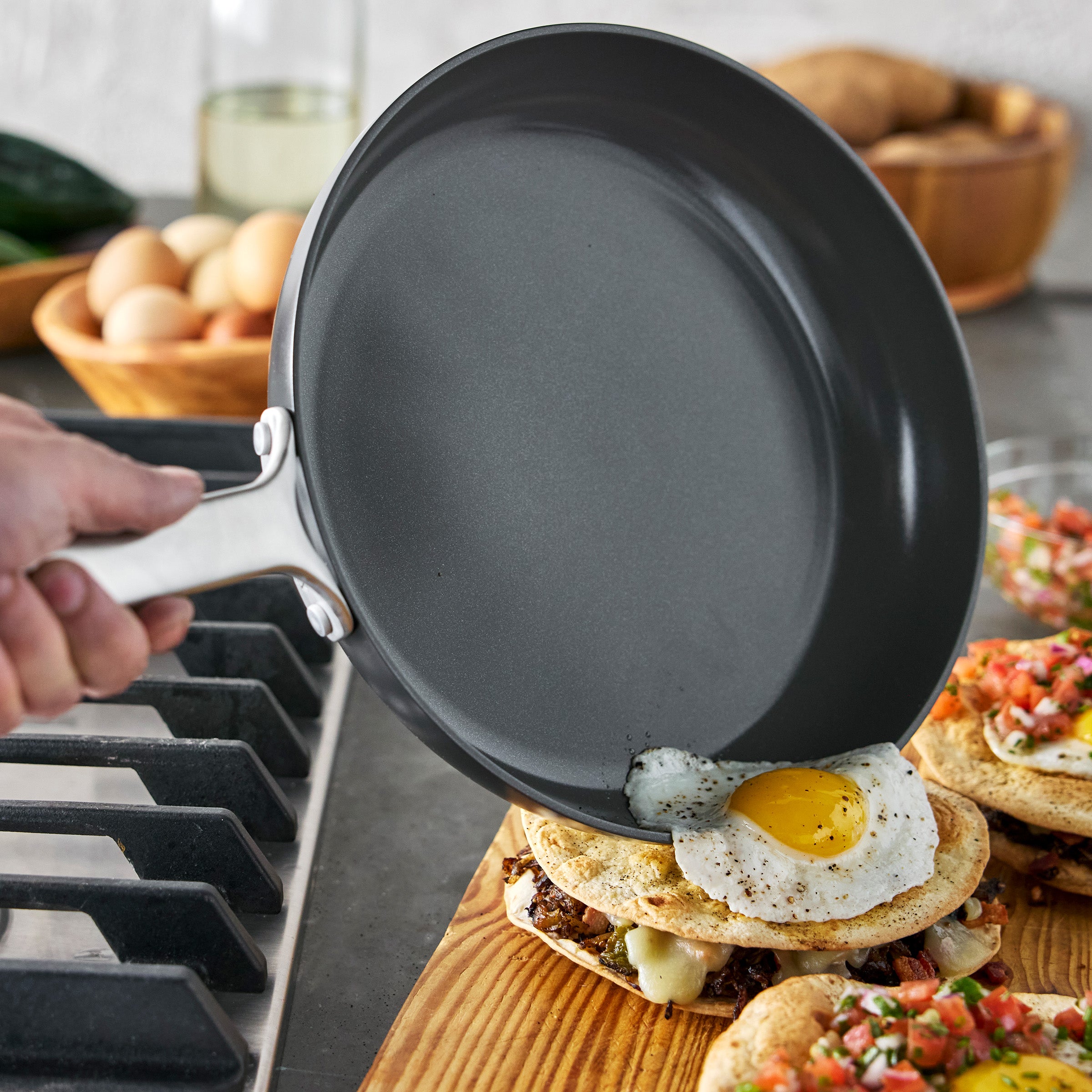 Bobby Flay by GreenPan Chef Series Hard Anodized 10 and 12 Frypan Set - Image 4