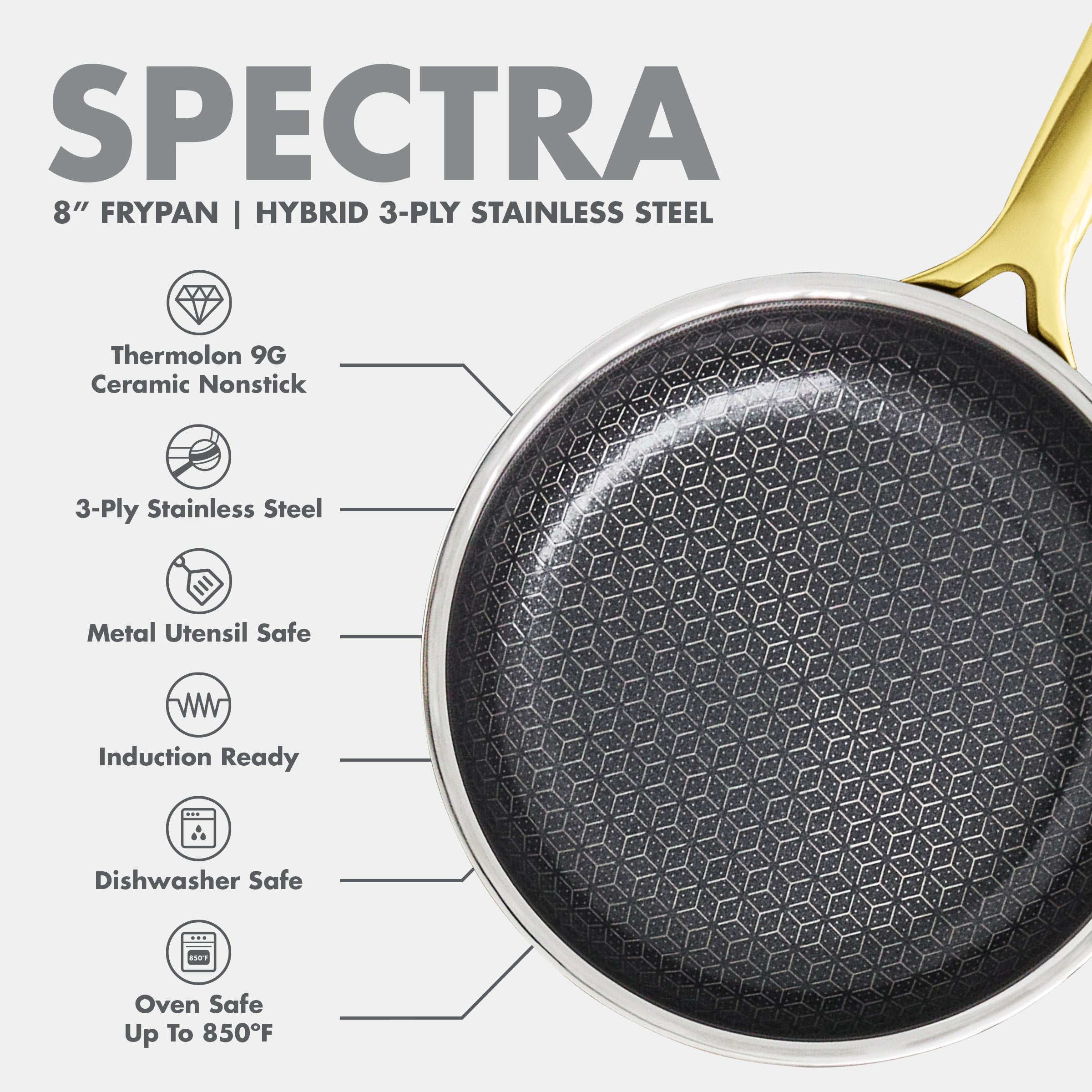 Spectra Gold Thermobond Hybrid Ceramic Nonstick 8 Frypan - Image 11