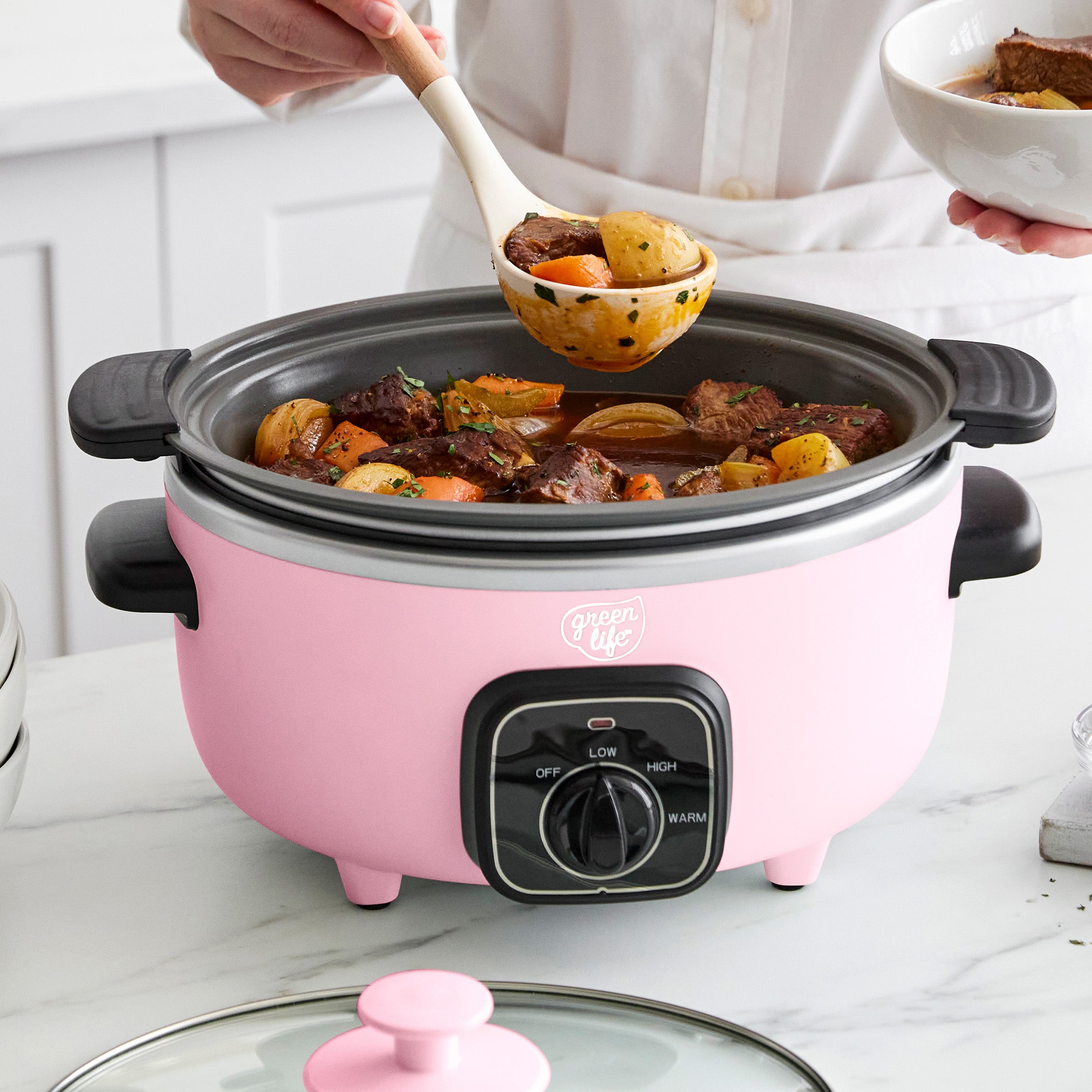 GreenLife Healthy 3.5-Quart Slow Cooker | Pink - Image 3