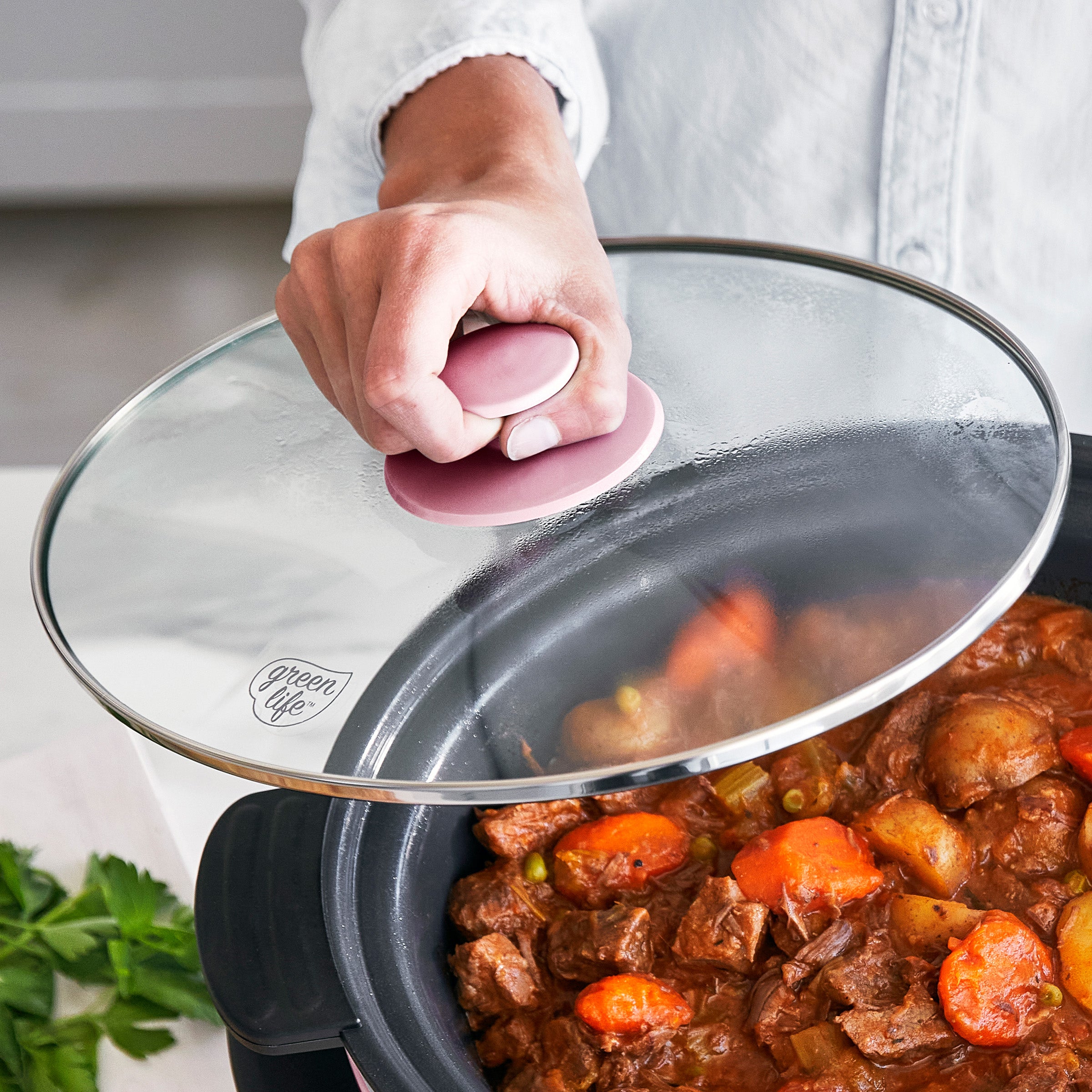GreenLife Healthy 8-Quart Slow Cooker | Pink - Image 6