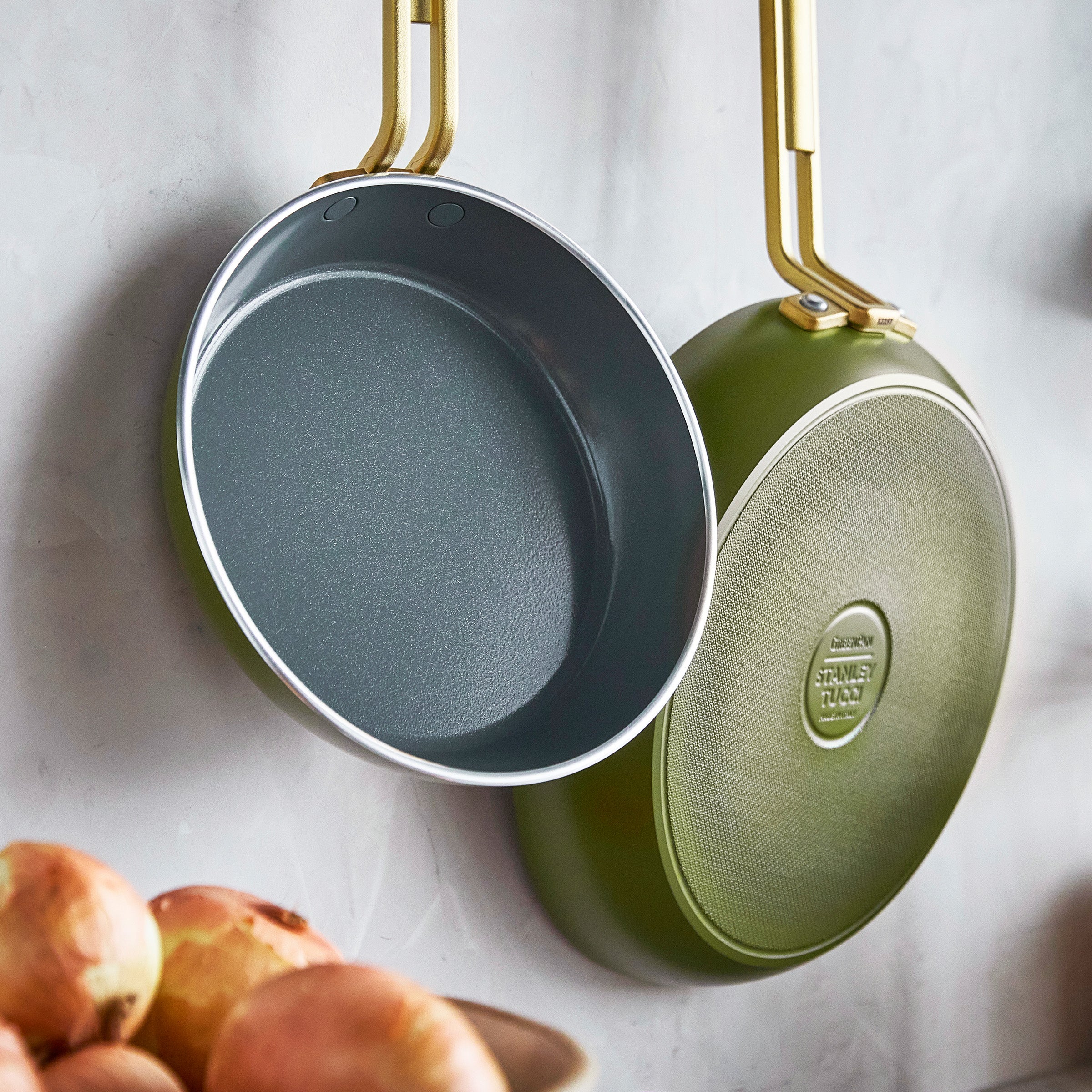 Stanley Tucci™ Ceramic Nonstick 8 and 10 Frypan Set | Tuscan Olive - Image 4