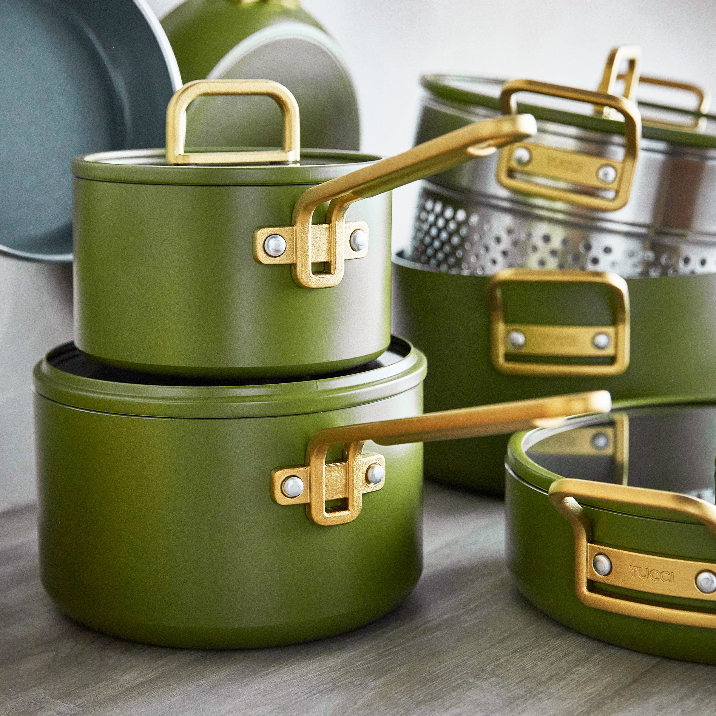 Stanley Tucci™ Ceramic Nonstick 11-Piece Cookware Set | Tuscan Olive - Image 6