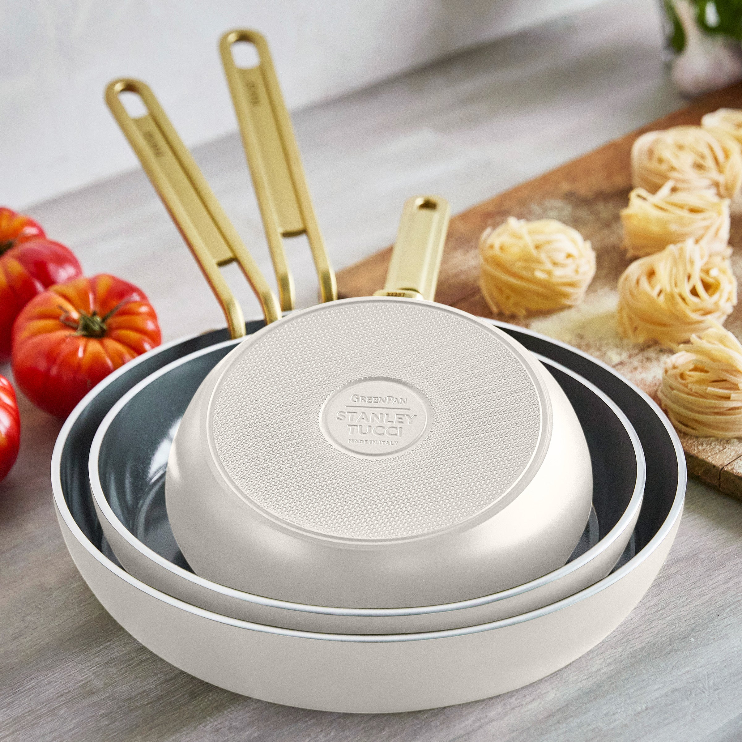 Stanley Tucci™ Ceramic Nonstick 8. 10 and 12 Frypan Set | Carrara White - Image 5