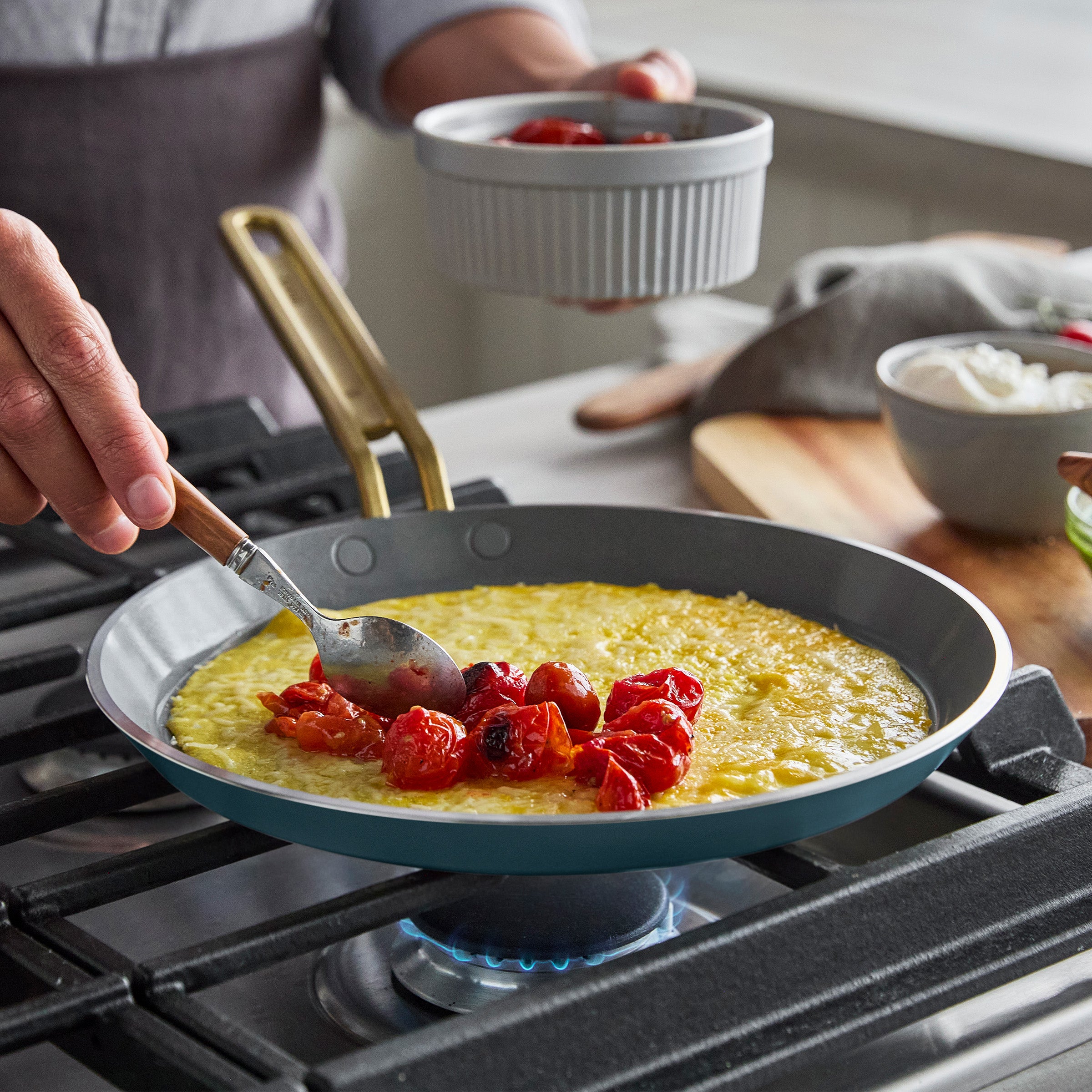 Stanley Tucci™ Ceramic Nonstick 10 Crepe and Omelette Pan | Venetian Teal - Image 14