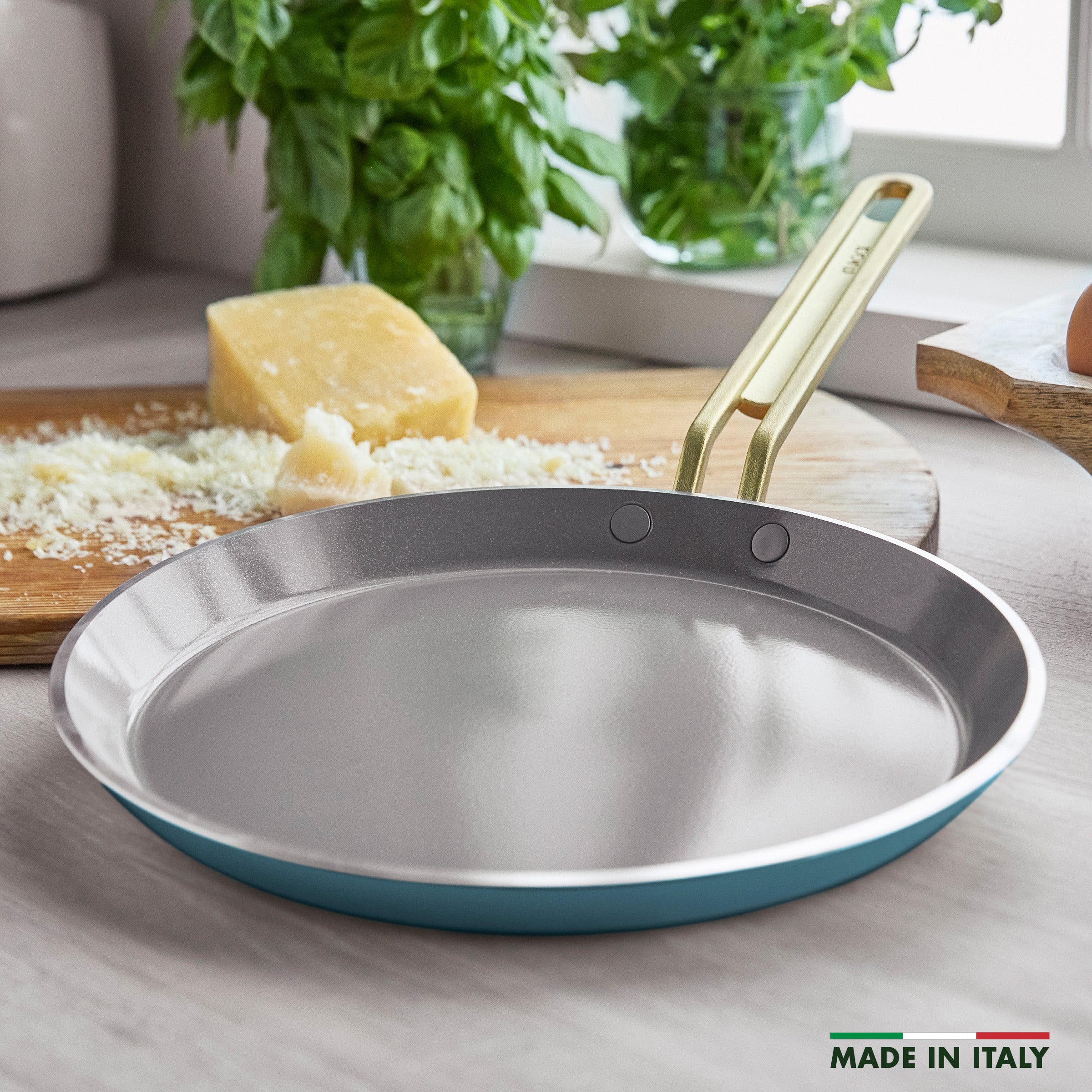 Stanley Tucci™ Ceramic Nonstick 10 Crepe and Omelette Pan | Venetian Teal - Image 3