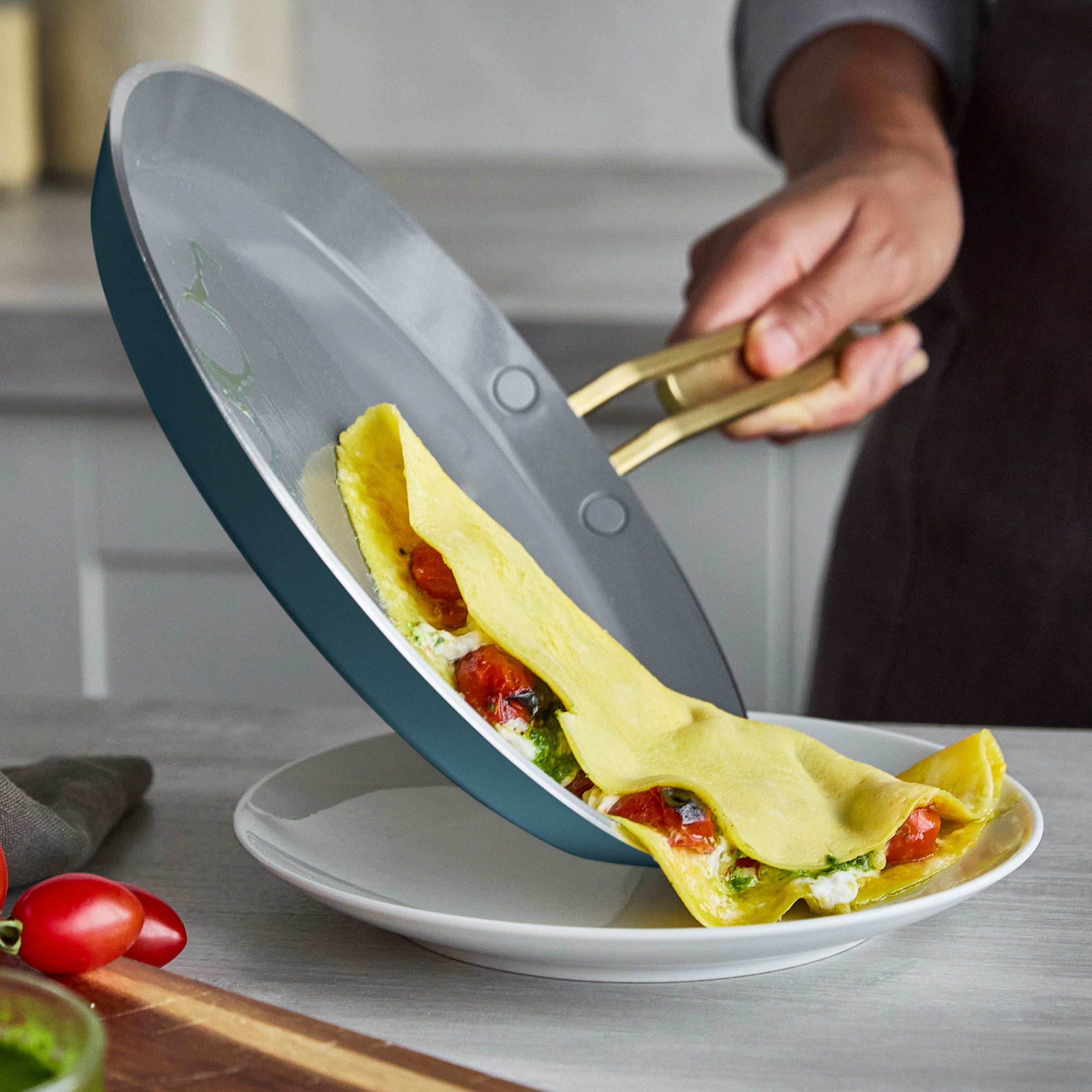 Stanley Tucci™ Ceramic Nonstick 10 Crepe and Omelette Pan | Venetian Teal - Image 4