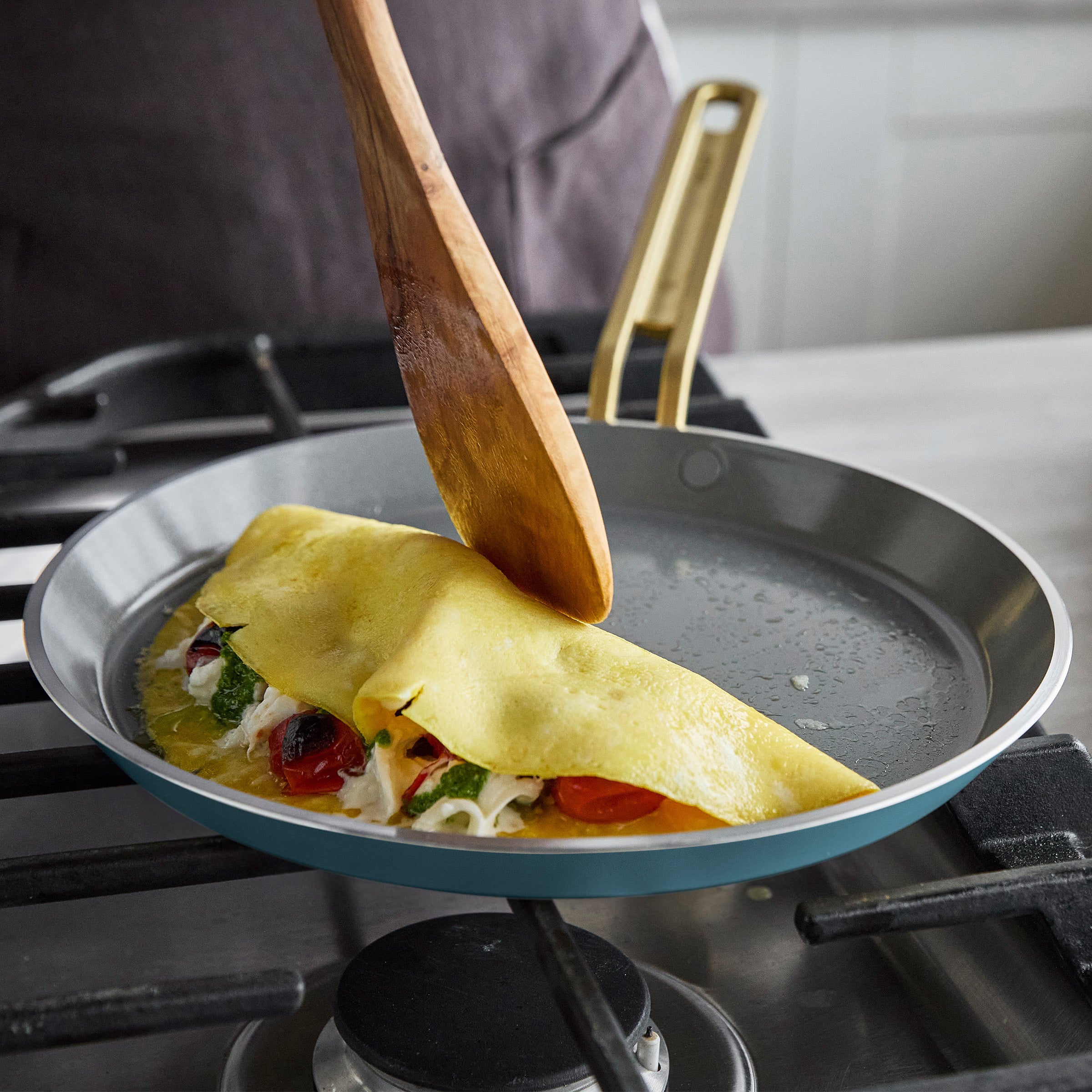 Stanley Tucci™ Ceramic Nonstick 10 Crepe and Omelette Pan | Venetian Teal - Image 5