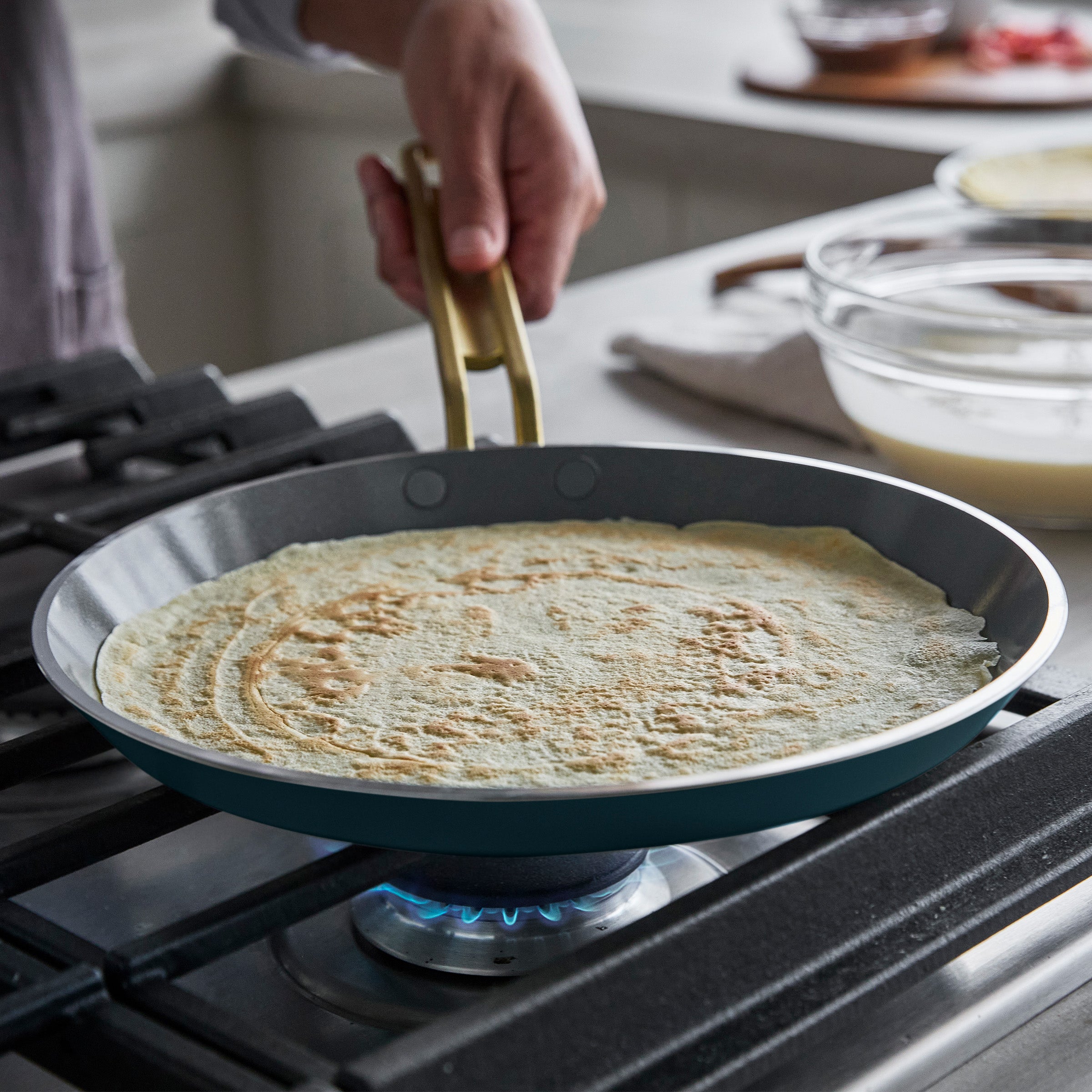 Stanley Tucci™ Ceramic Nonstick 10 Crepe and Omelette Pan | Venetian Teal - Image 10