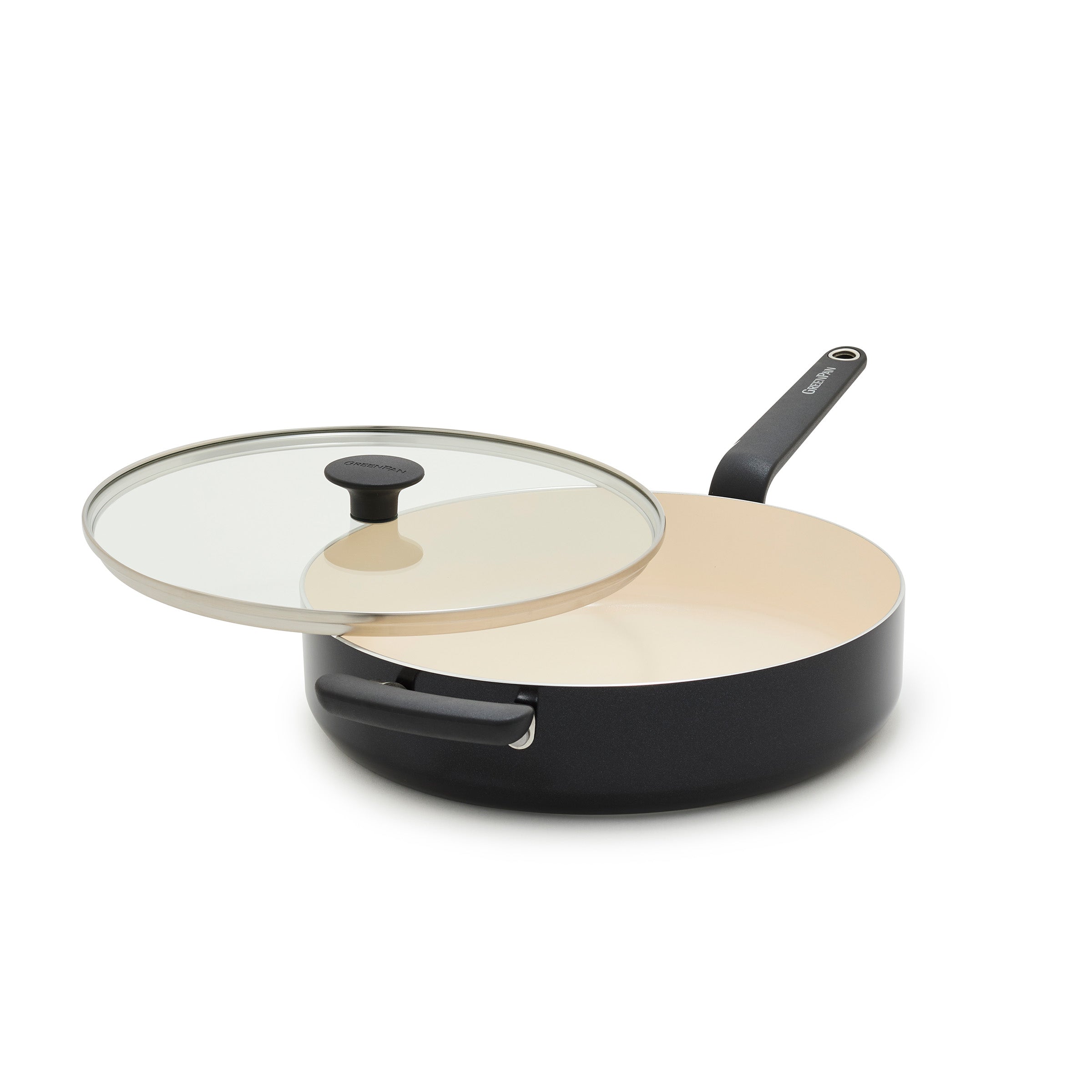 Rio Advanced Ceramic Nonstick 5-Quart Sauté Pan with Lid | Black